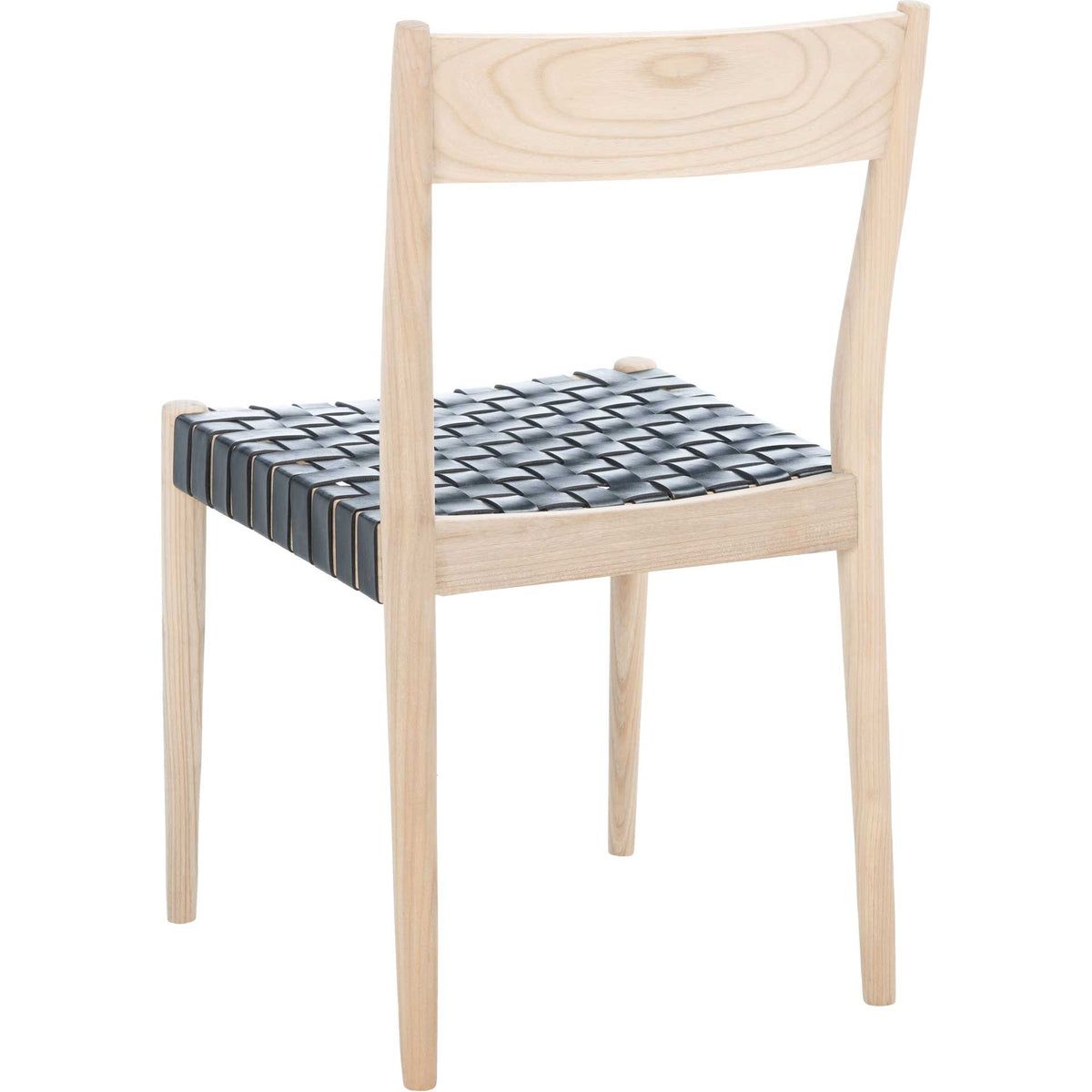 Eliza Leather Dining Chair Black/Natural (Set of 2)