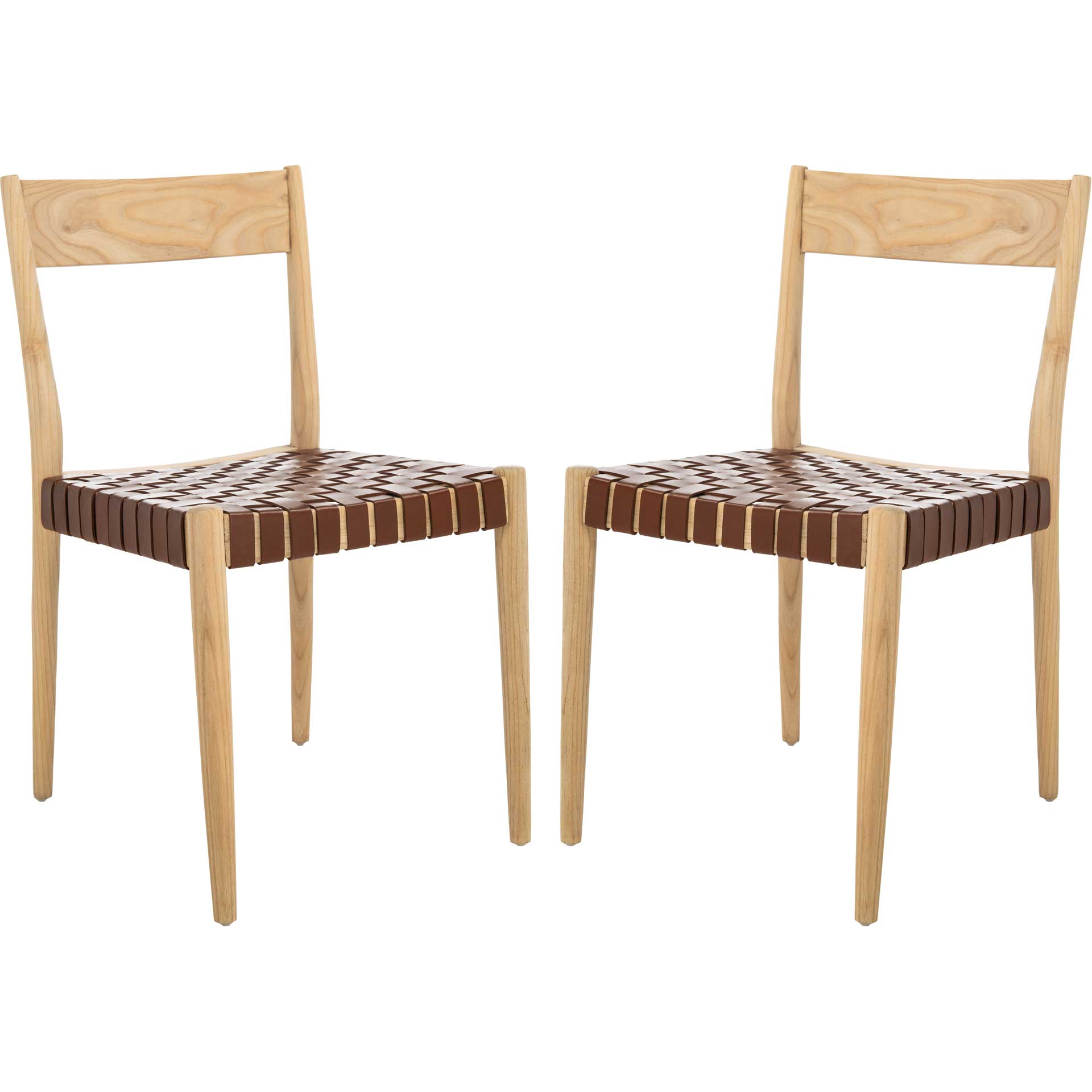 Eliza Leather Dining Chair Cognac/Natural (Set of 2)