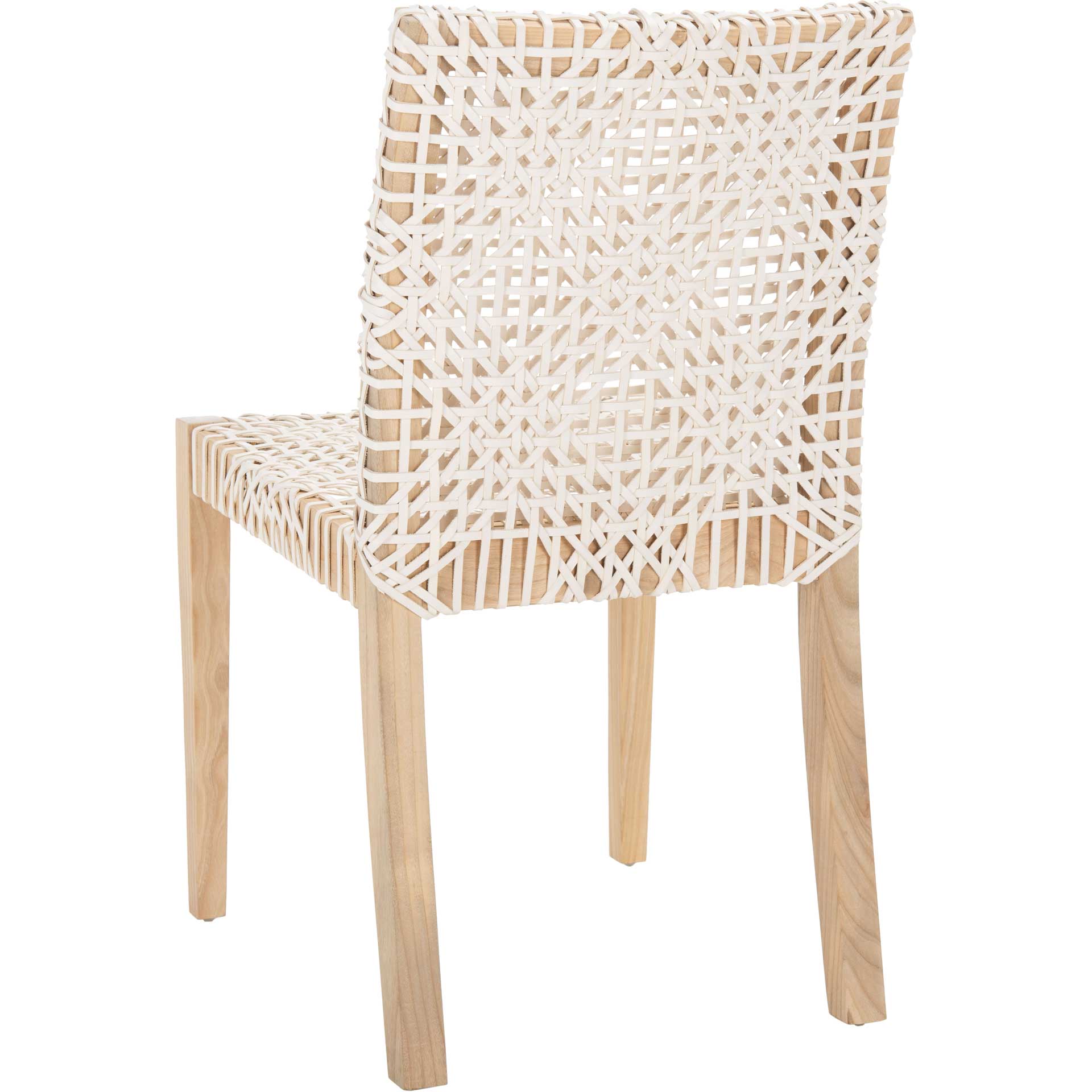 Tycho Leather Dining Chair White/Natural (Set of 2)