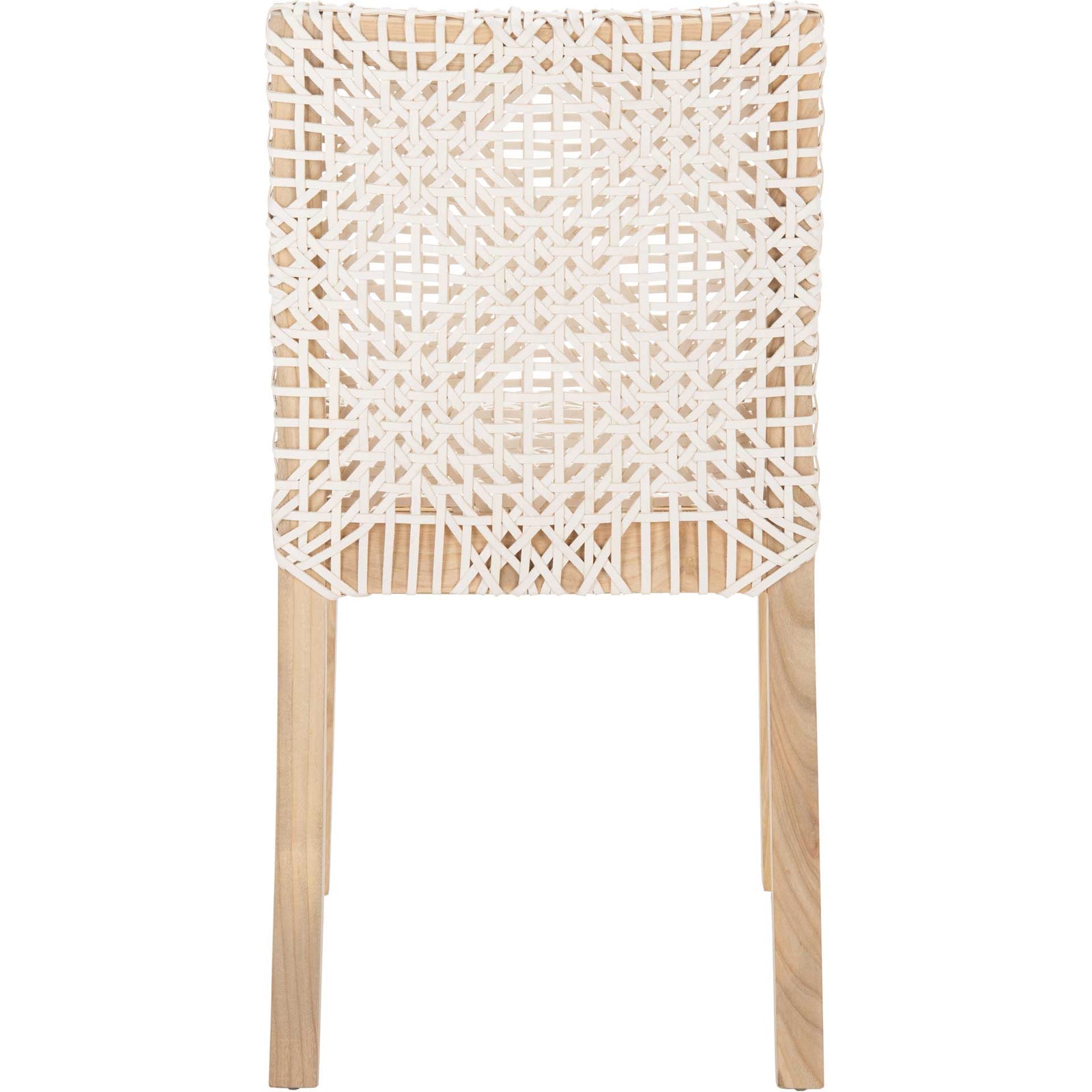 Tycho Leather Dining Chair White/Natural (Set of 2)