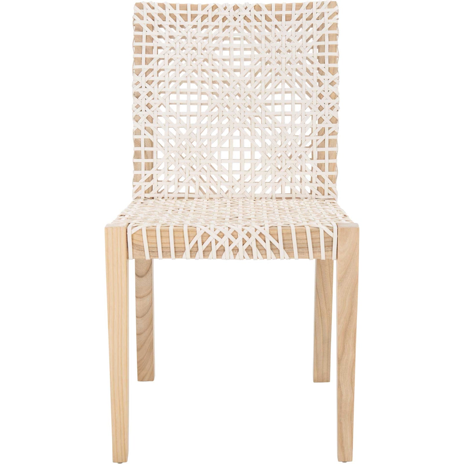 Tycho Leather Dining Chair White/Natural (Set of 2)