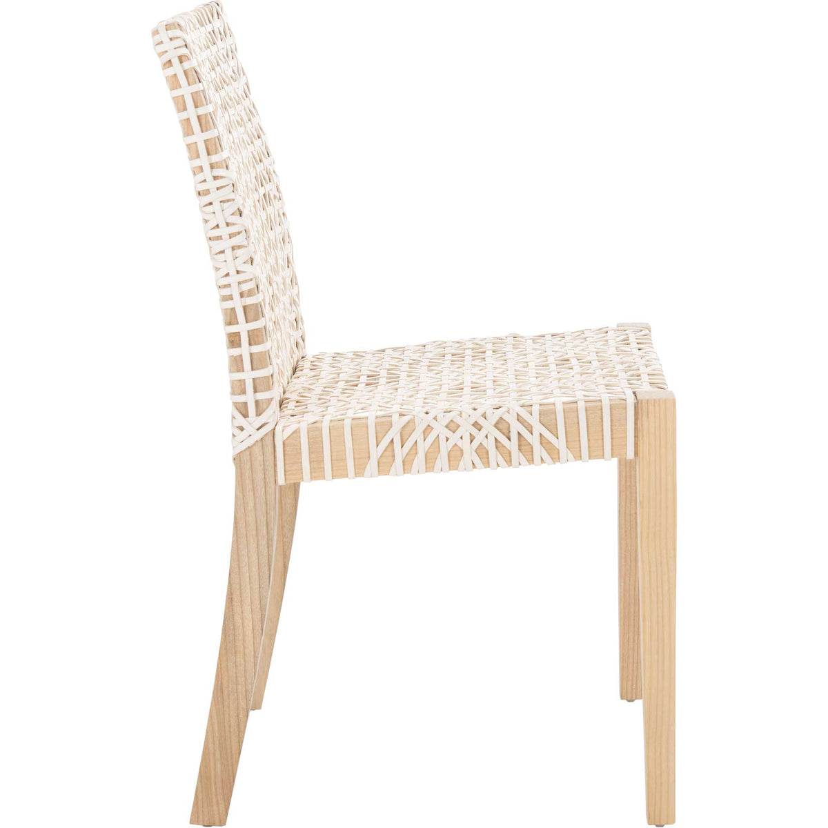 Tycho Leather Dining Chair White/Natural (Set of 2)