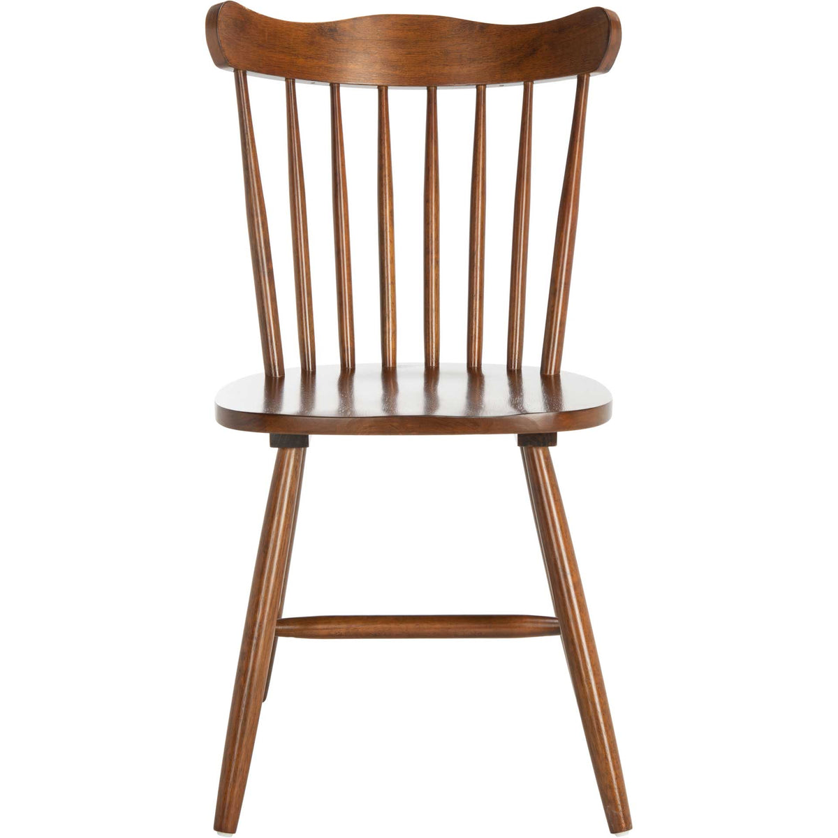 Walnut dining chair with a fan-shaped spindle back, curved top rail, and splayed legs || DCH1400A-SET2 || front_studio