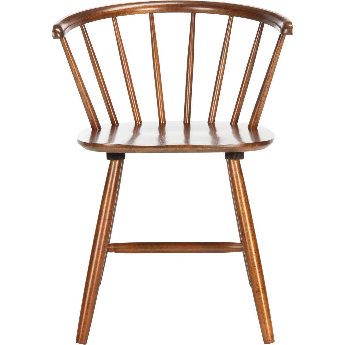 Slender wood spindles rise from a smooth seat to form this dining chair's softly curved back || DCH1402A-SET2 || front_studio