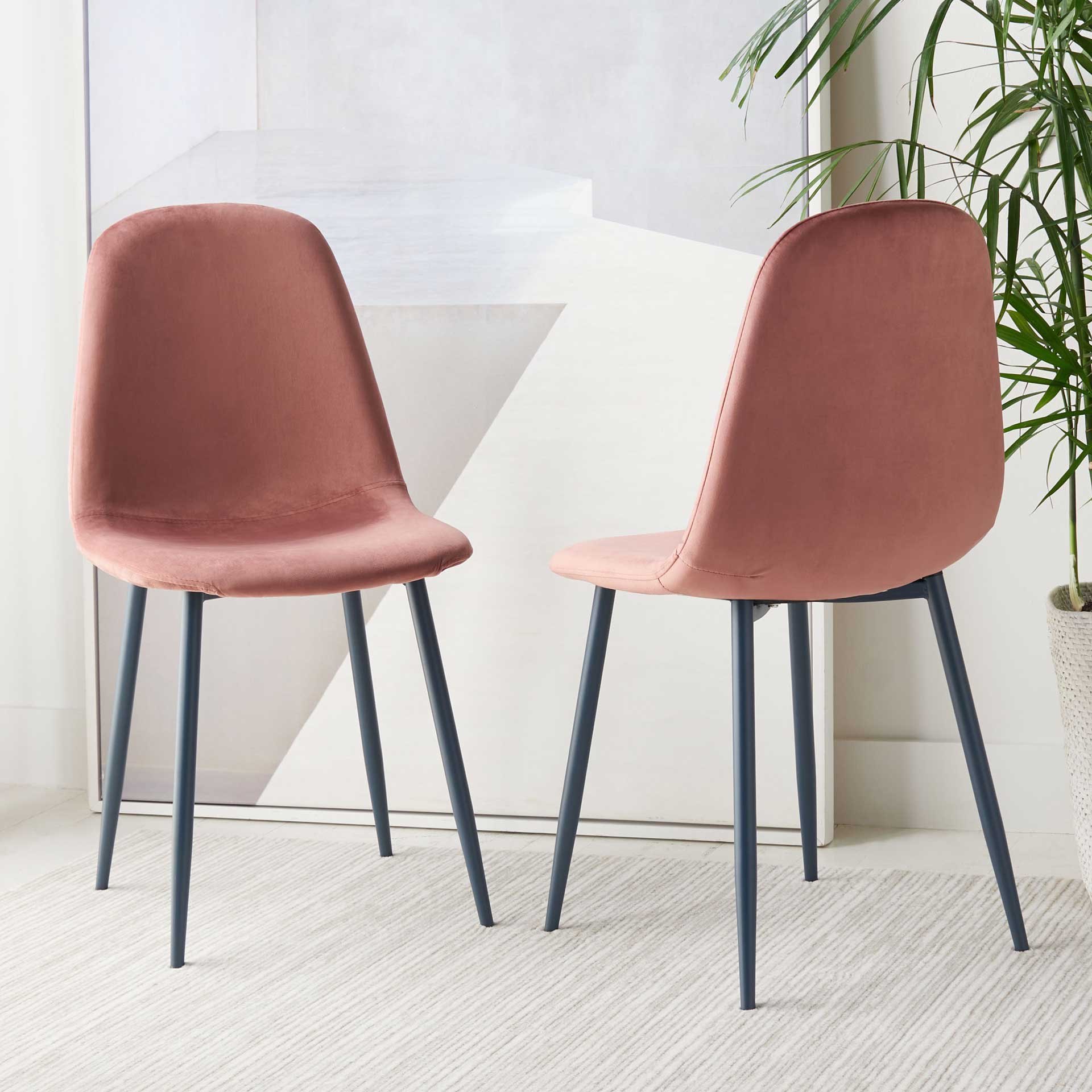 Blaize Dining Chair Pink/Dark Gray (Set of 2)