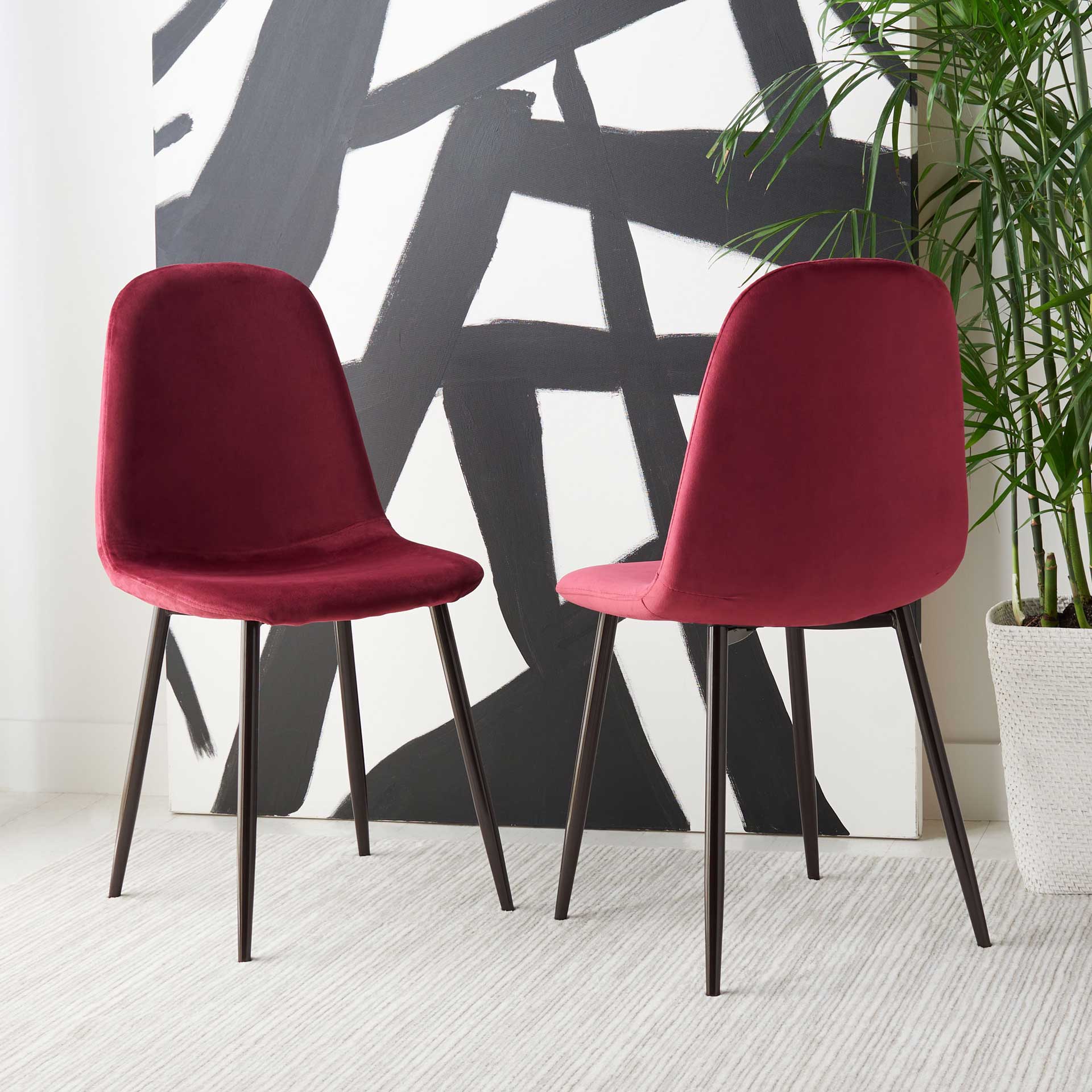 Blaize Dining Chair Magenta/Brown (Set of 2)