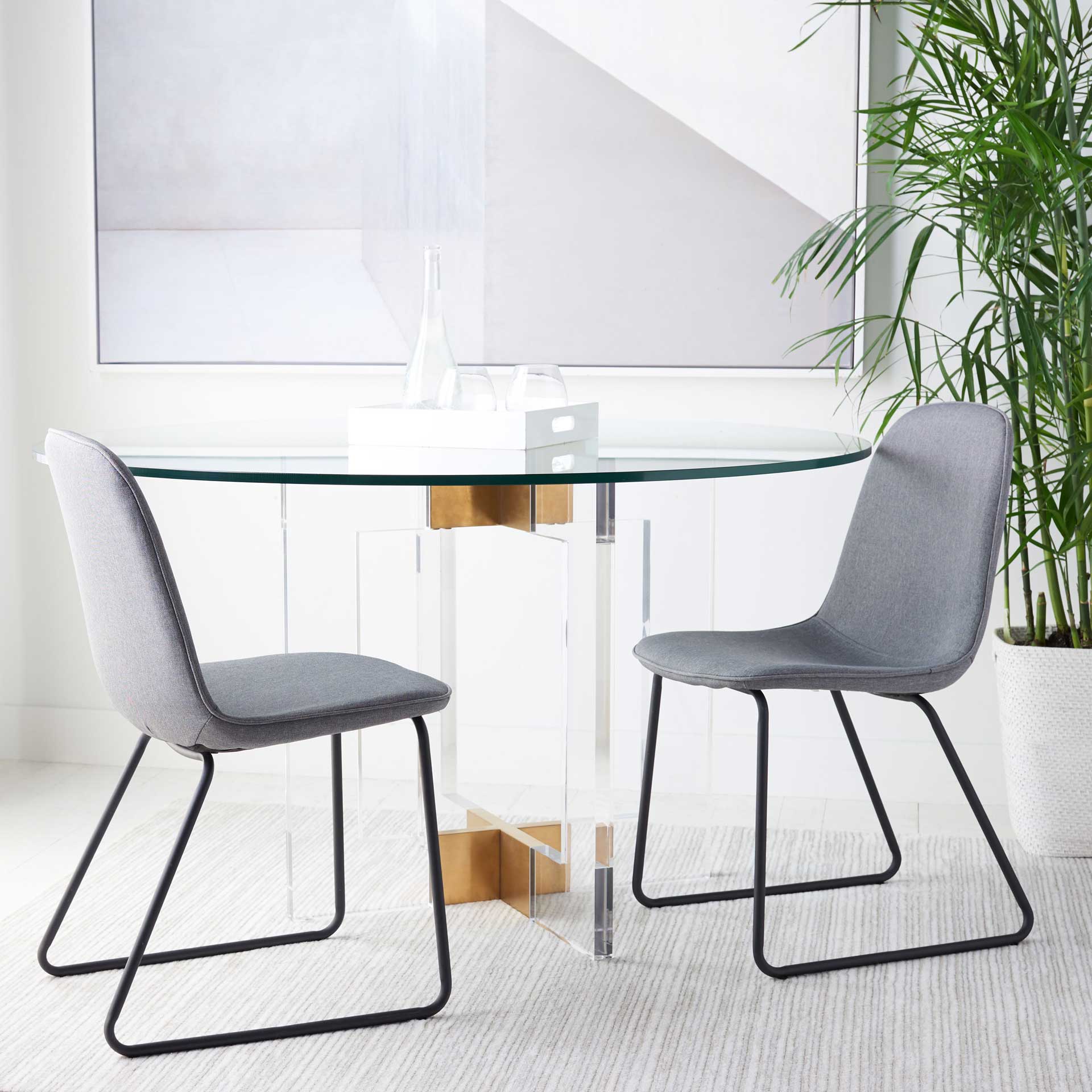 Mallory Dining Chair Gray/Black (Set of 2)