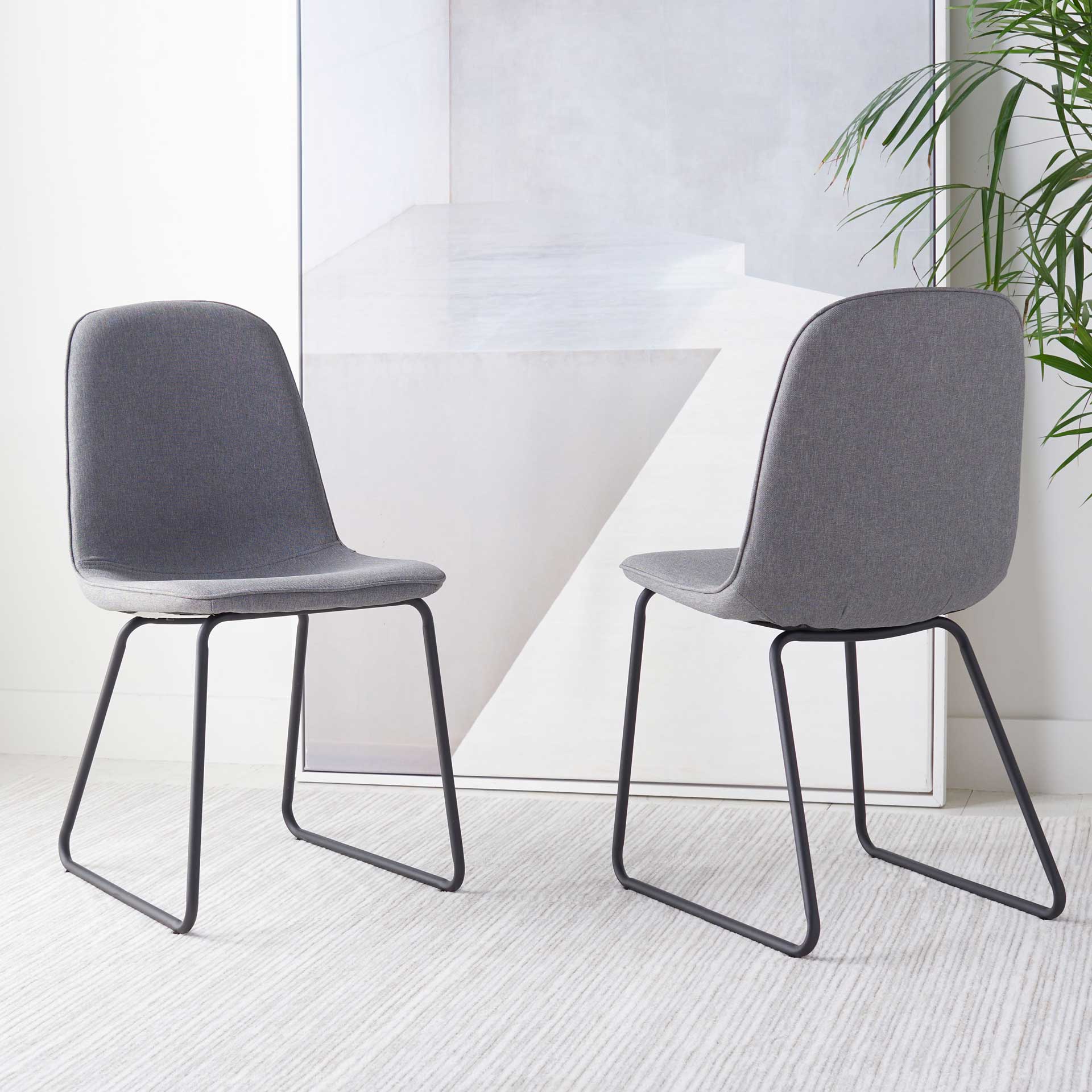 Mallory Dining Chair Gray/Black (Set of 2)