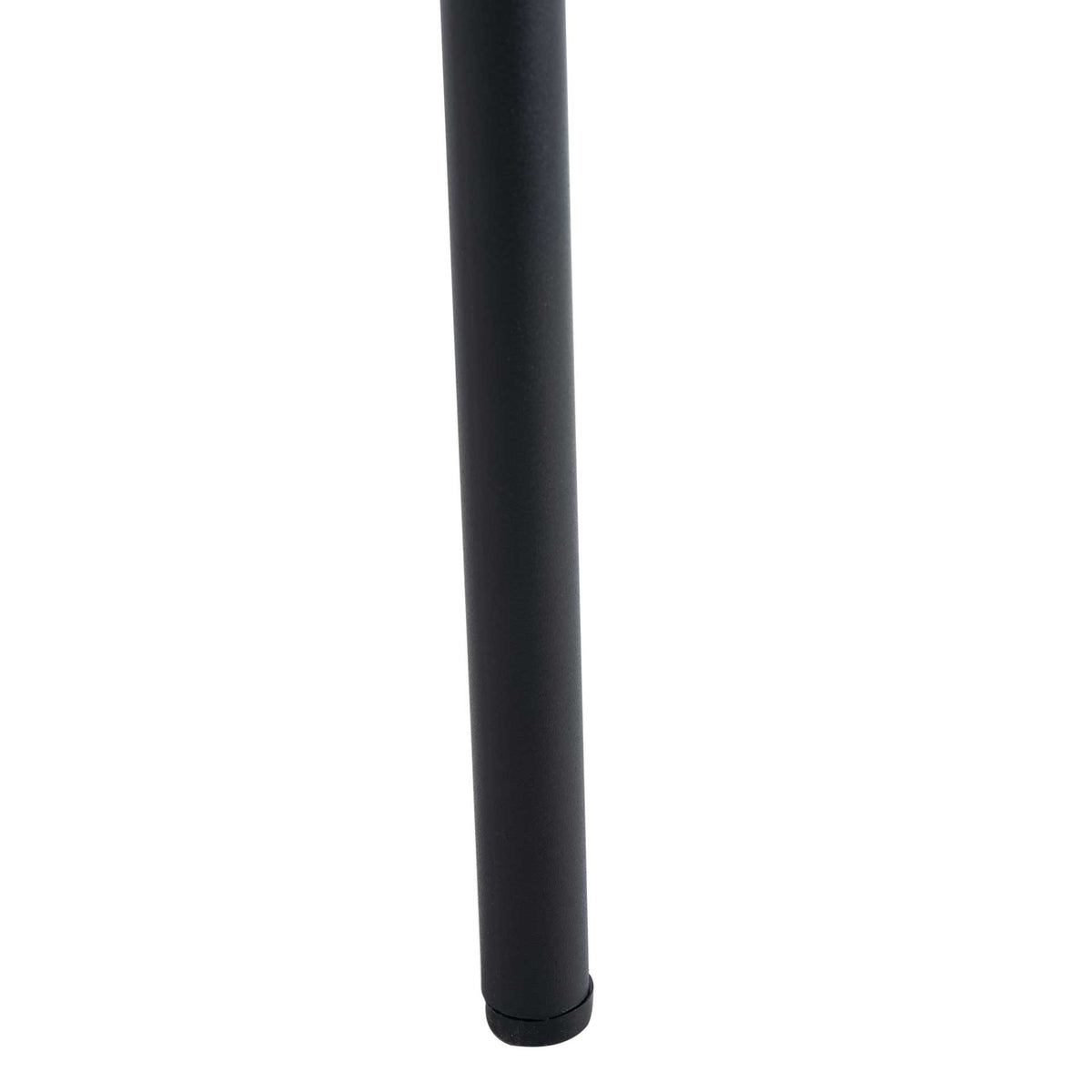 A slim black metal chair leg ends in a rounded protective foot