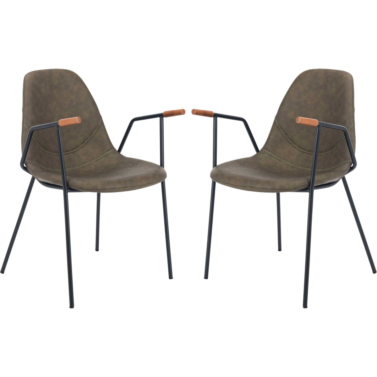 Taos Mid Century Dining Chair Olive (Set of 2)