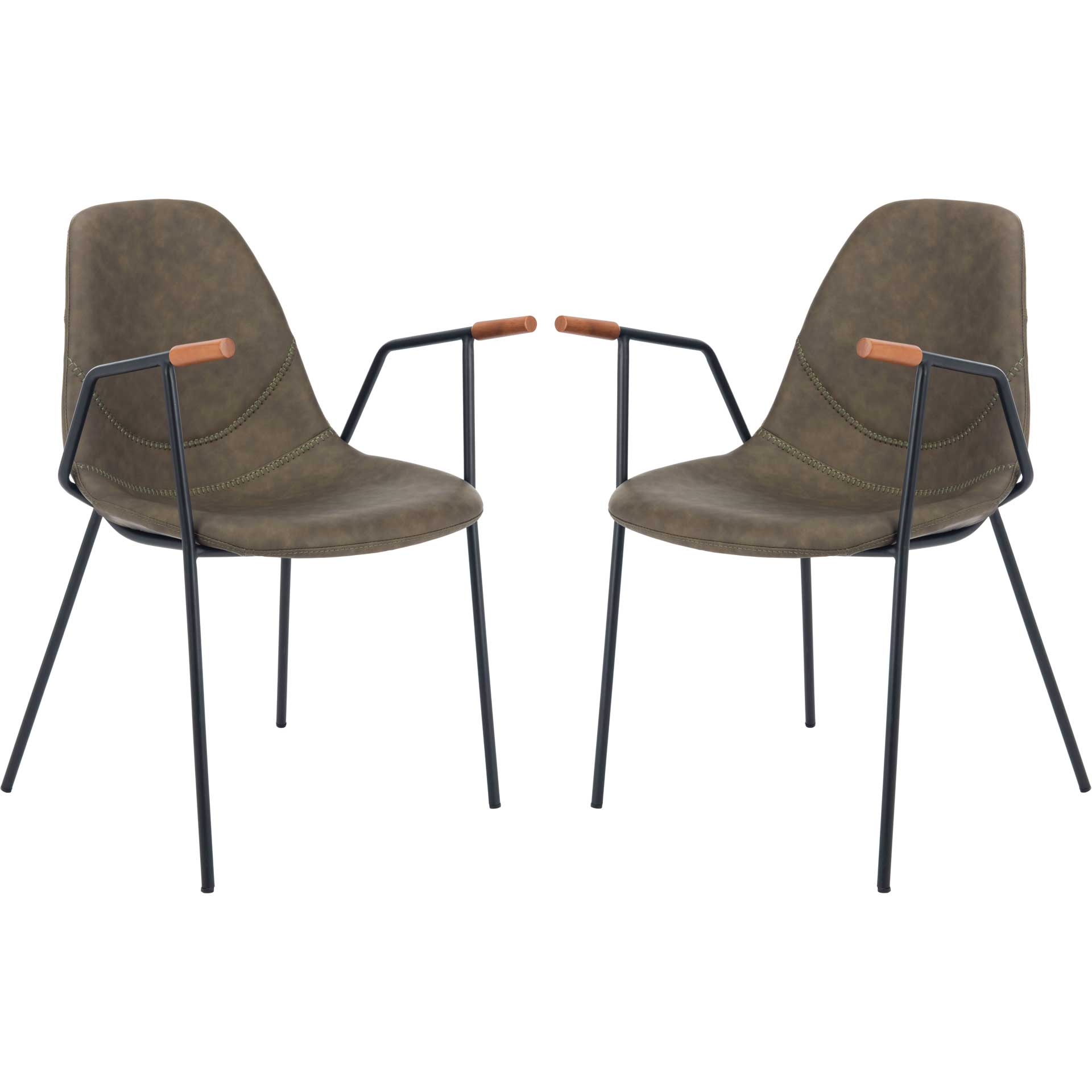 Taos Mid Century Dining Chair Olive (Set of 2)