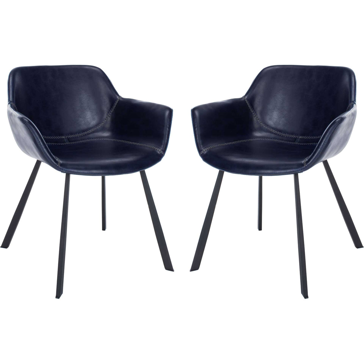Ara Mid Century Dining Chair Midnight Blue/Black (Set of 2)