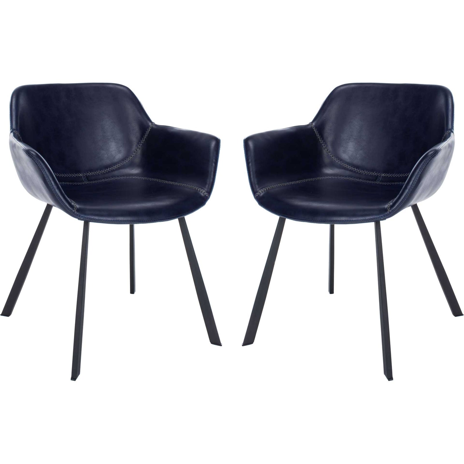 Ara Mid Century Dining Chair Midnight Blue/Black (Set of 2)