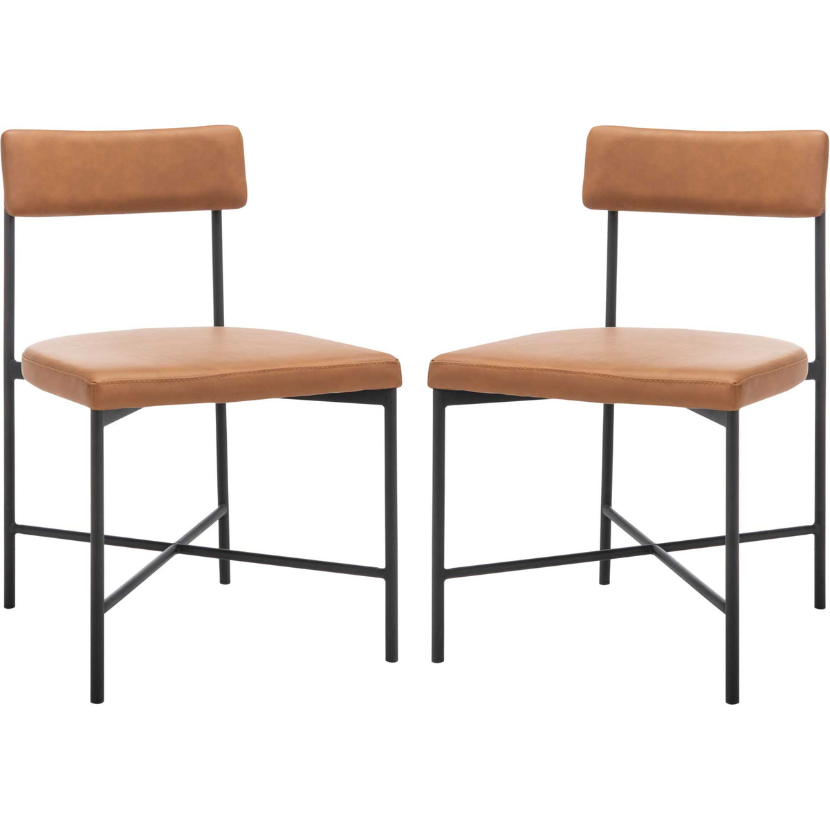 Arden Dining Chairs Cognac/Black (Set of 2)