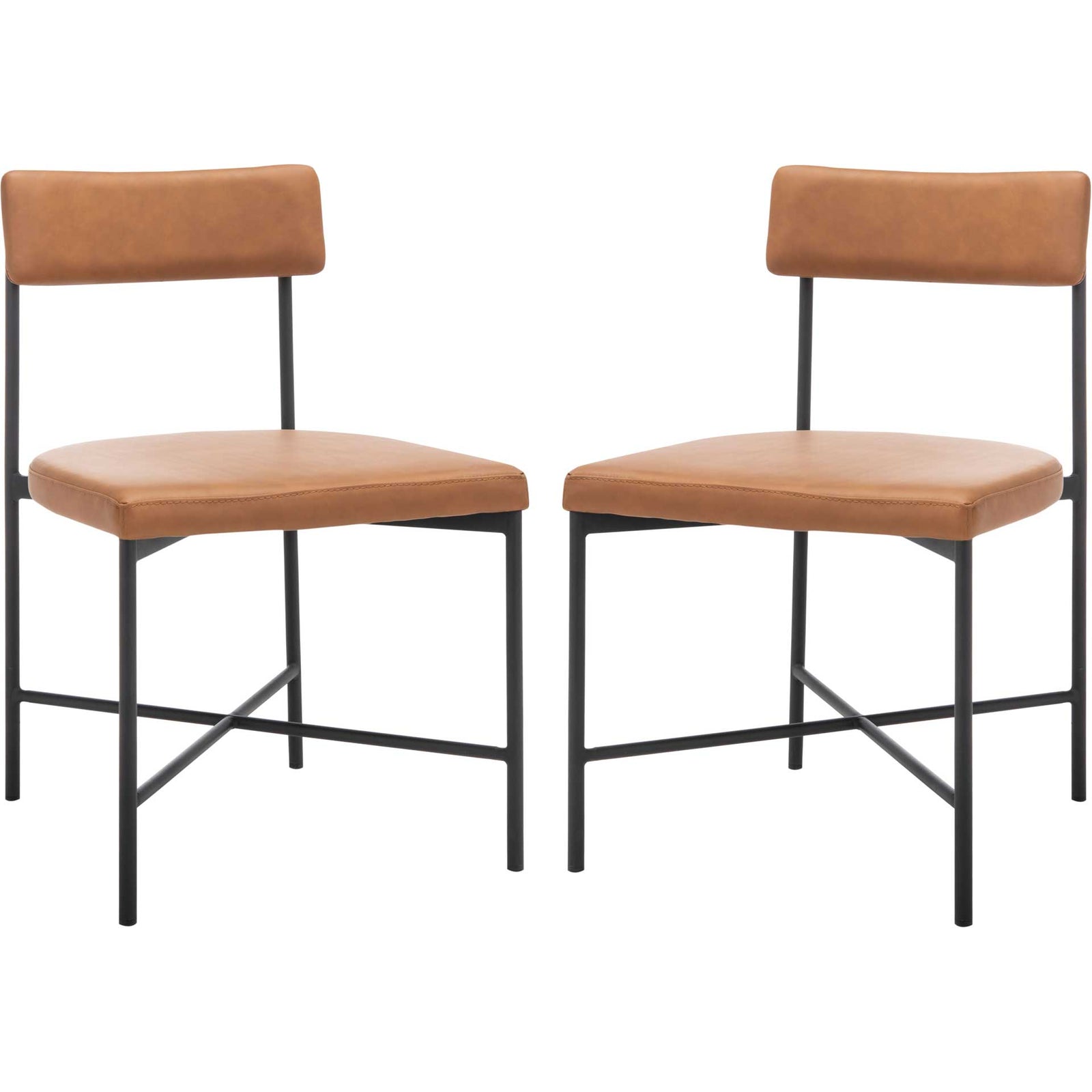 Arden Dining Chairs Cognac/Black (Set of 2)