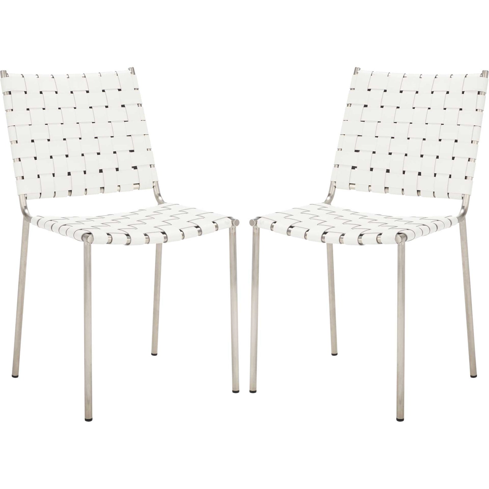 Westin Woven Dining Chair White/Silver (Set of 2)