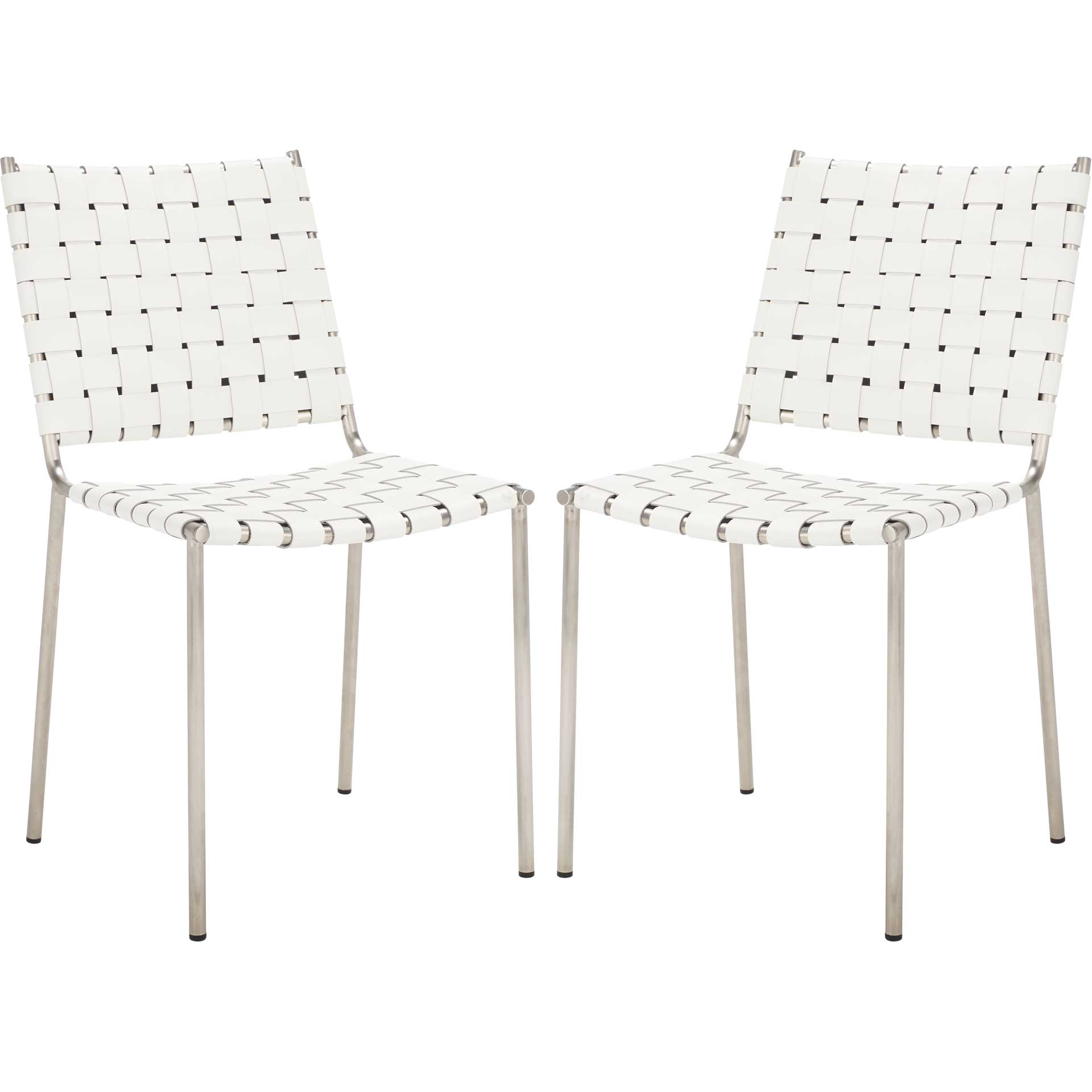 Westin Woven Dining Chair White/Silver (Set of 2)