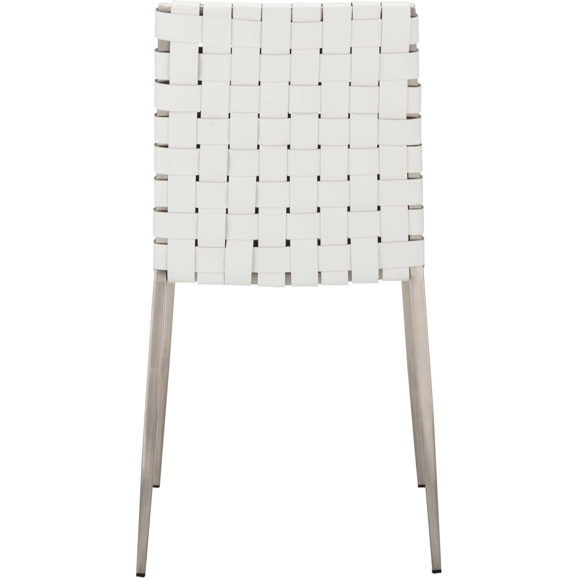 Ralen Woven Dining Chair White/Silver (Set of 2)