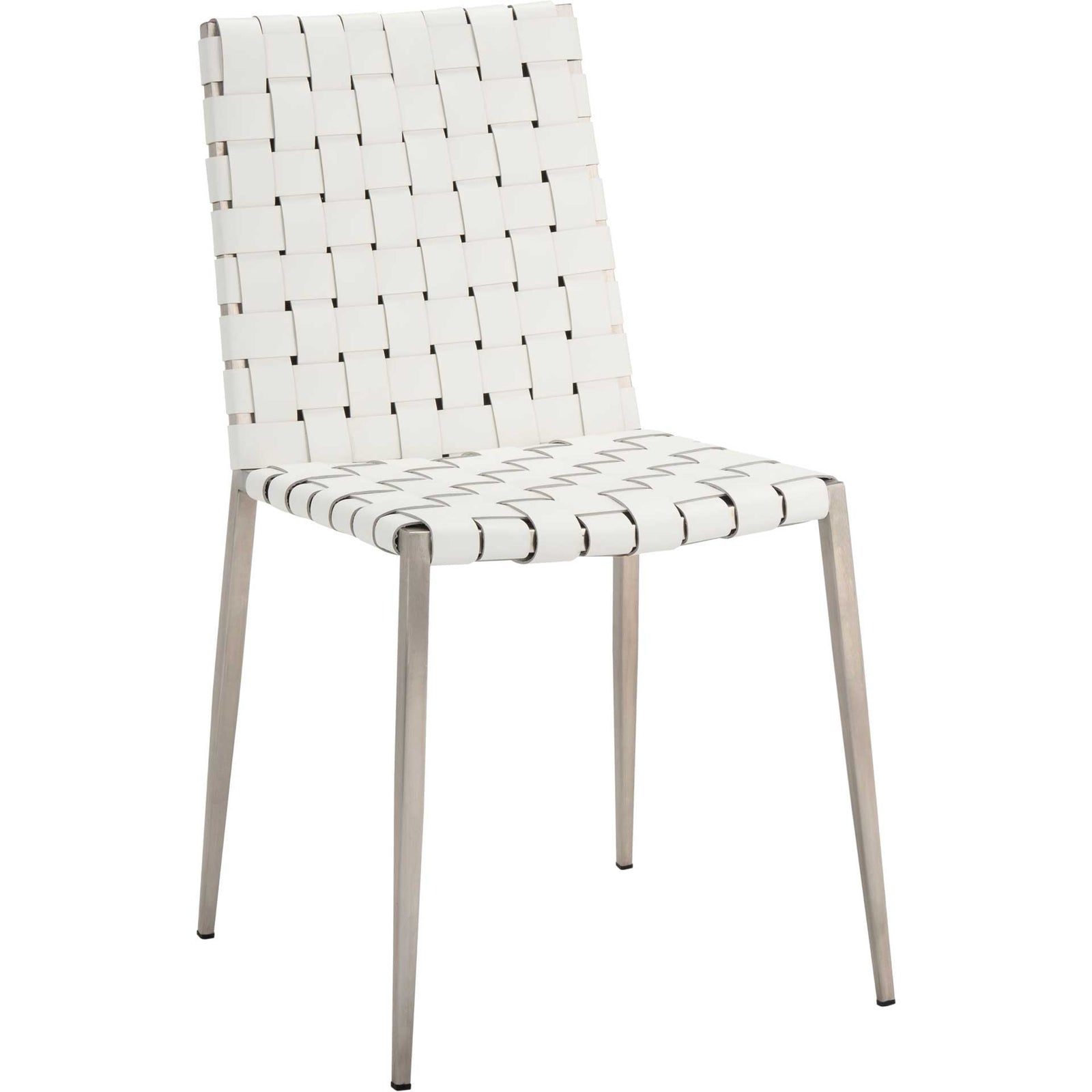 Ralen Woven Dining Chair White/Silver (Set of 2)
