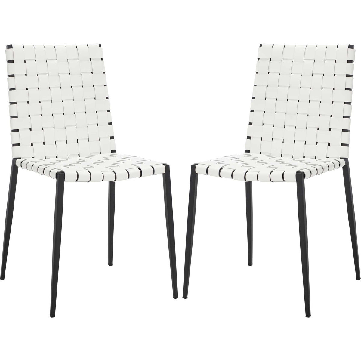 Ralen Woven Dining Chair White/Black (Set of 2)