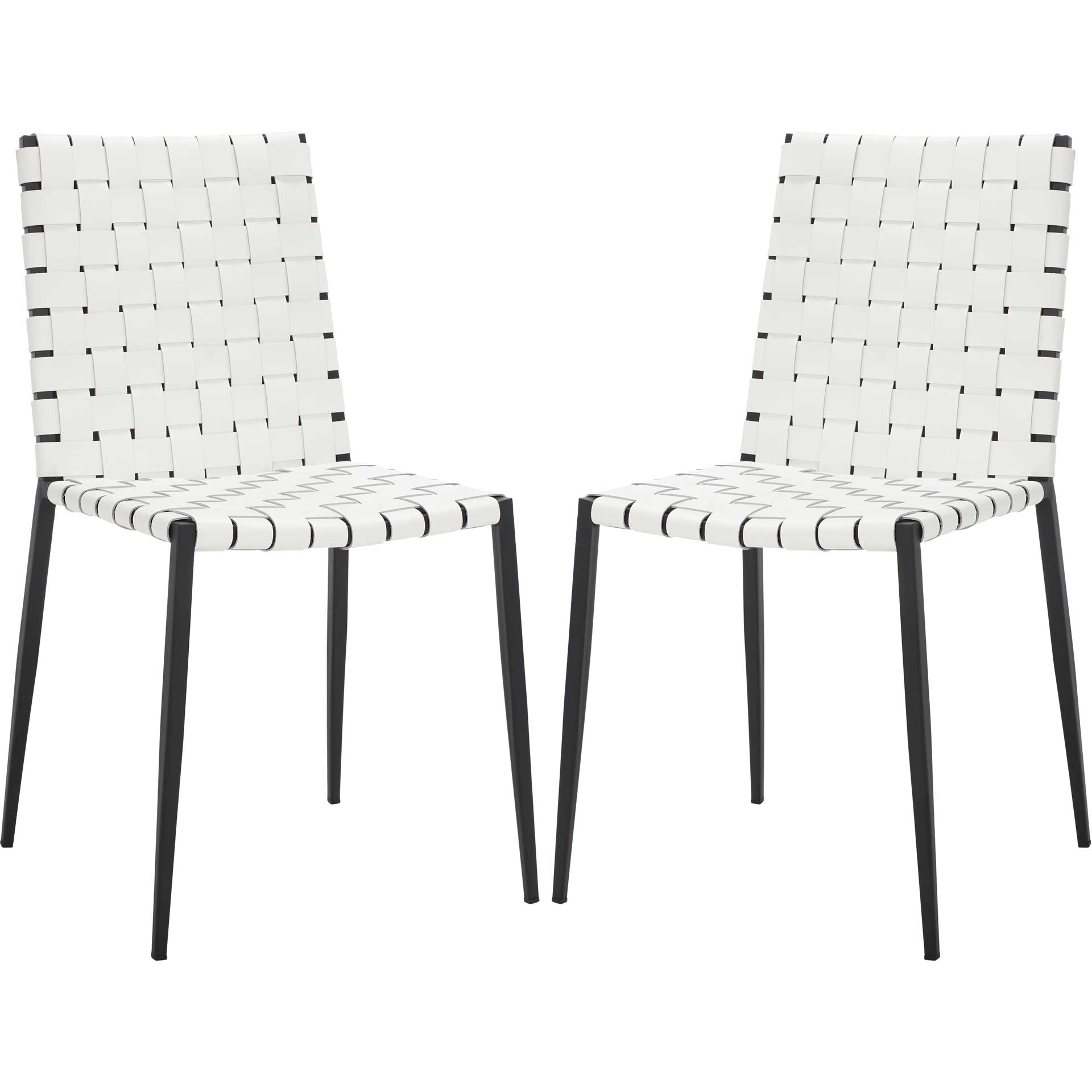 Ralen Woven Dining Chair White/Black (Set of 2)