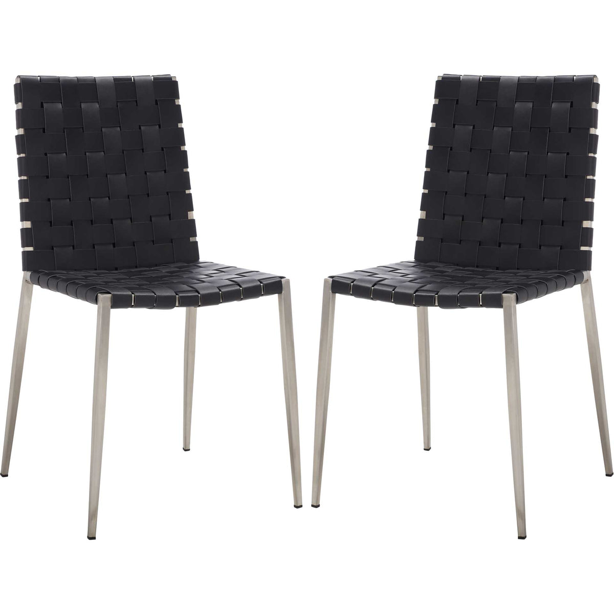 Ralen Woven Dining Chair Black/Silver (Set of 2)