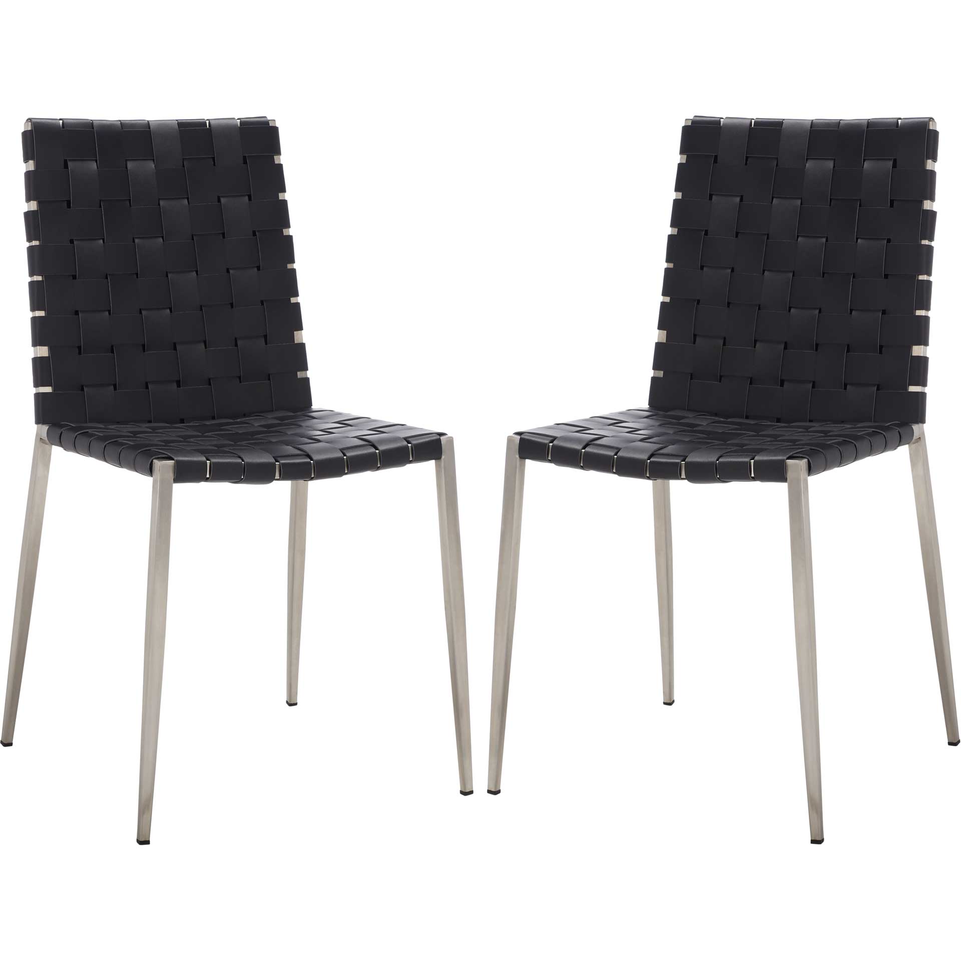 Ralen Woven Dining Chair Black/Silver (Set of 2)