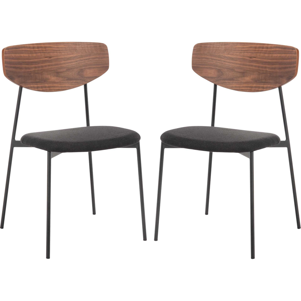 Ryne Dining Chair Walnut/Black (Set of 2)