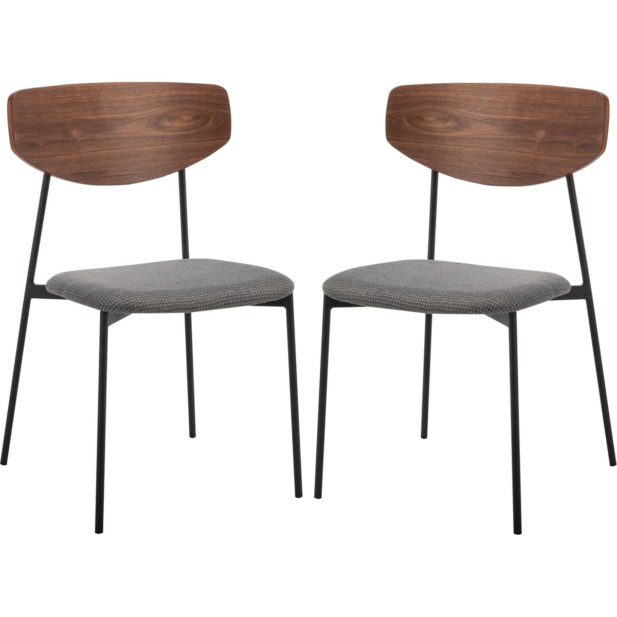 Ryne Dining Chair Walnut/Gray (Set of 2)