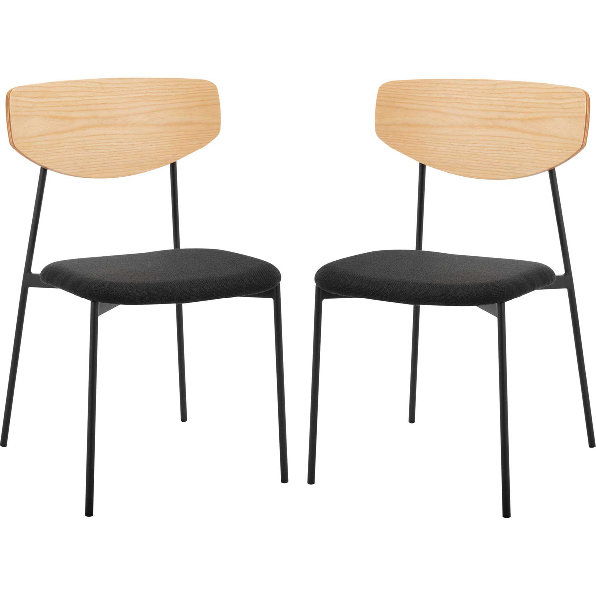 Ryne Dining Chair Oak/Black (Set of 2)