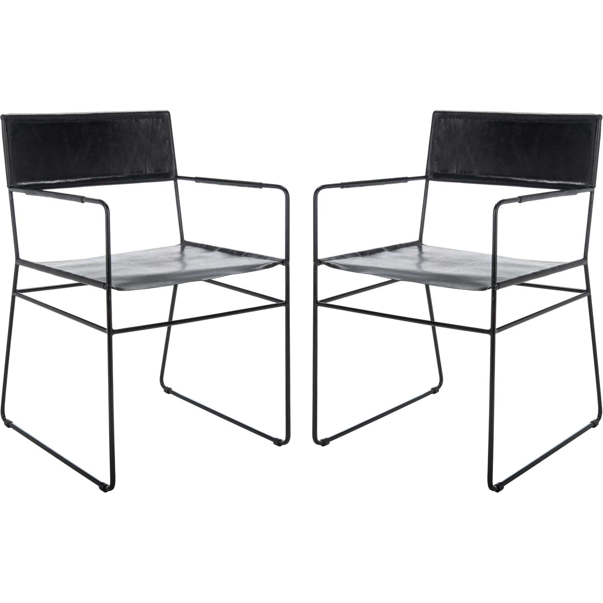 Alfio Leather Dining Chair Black (Set of 2)