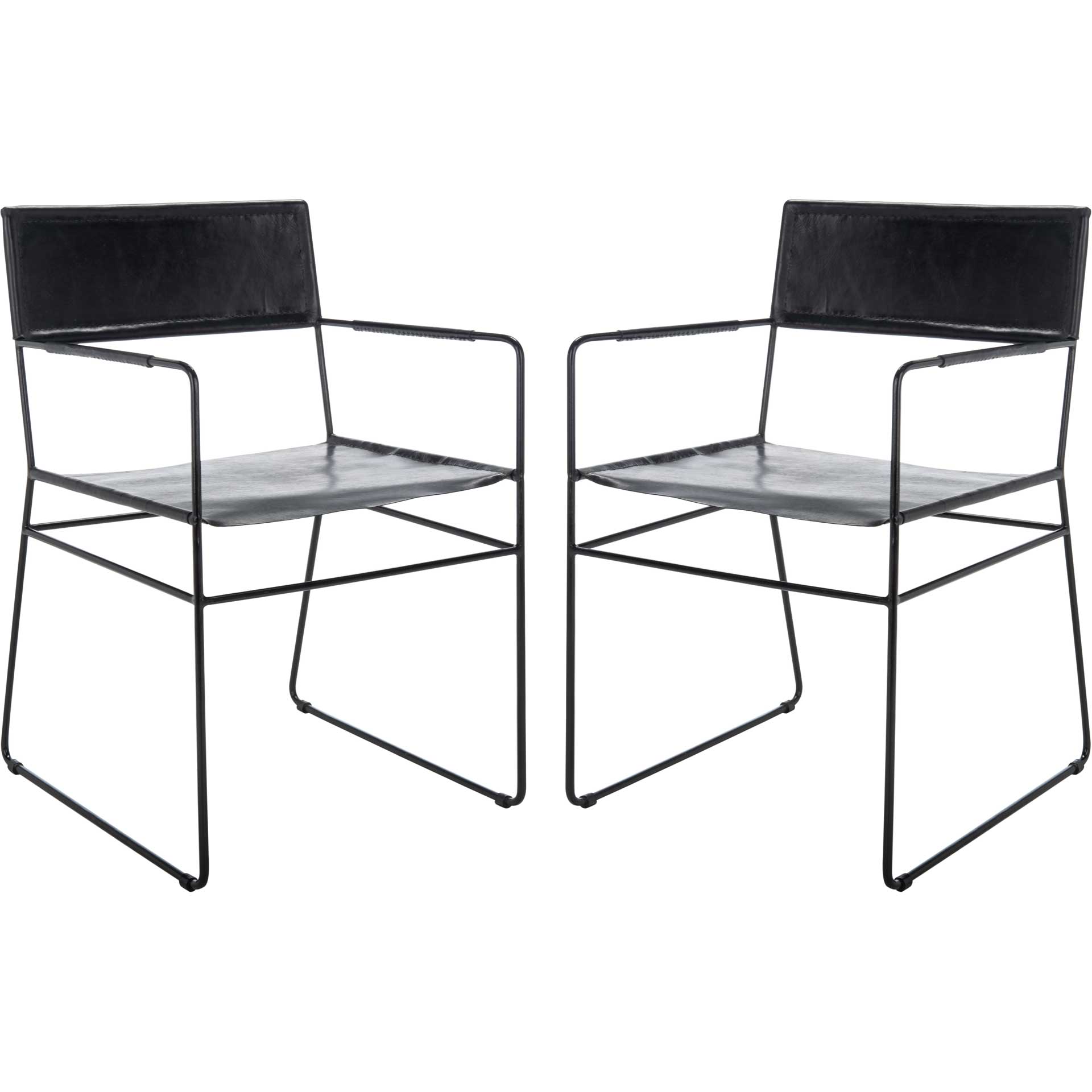 Alfio Leather Dining Chair Black (Set of 2)