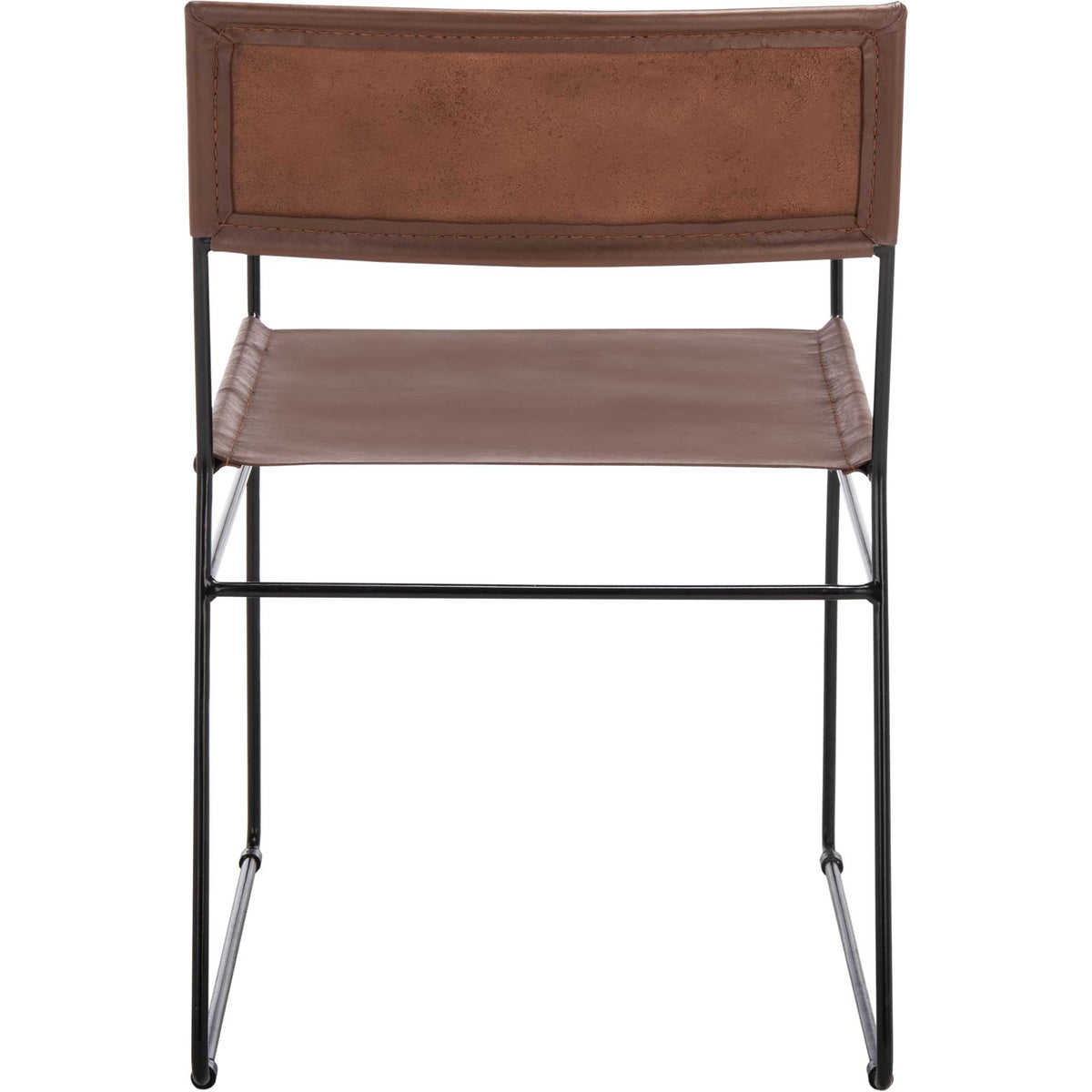 Alfio Leather Dining Chair Cognac/Black (Set of 2)