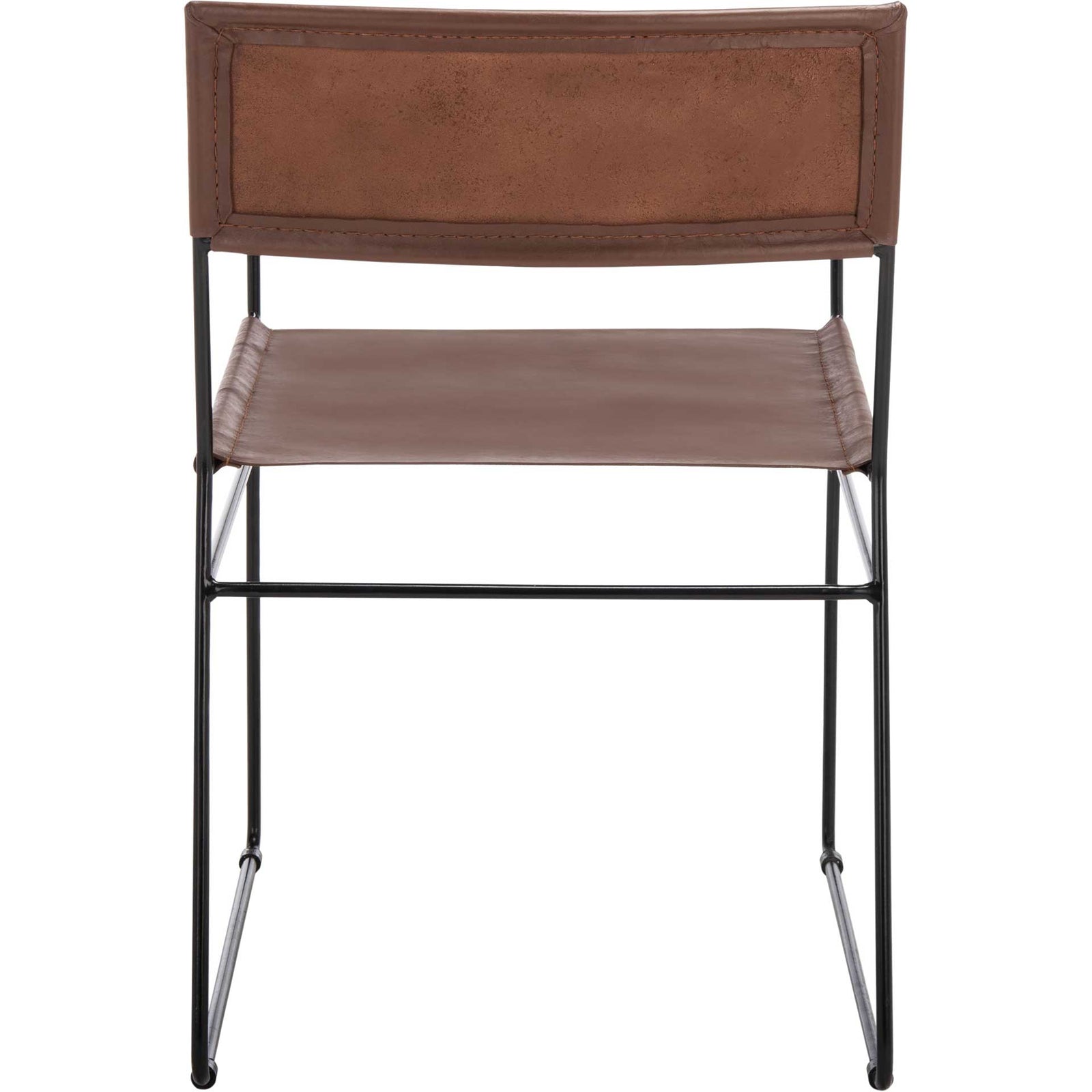 Alfio Leather Dining Chair Cognac/Black (Set of 2)