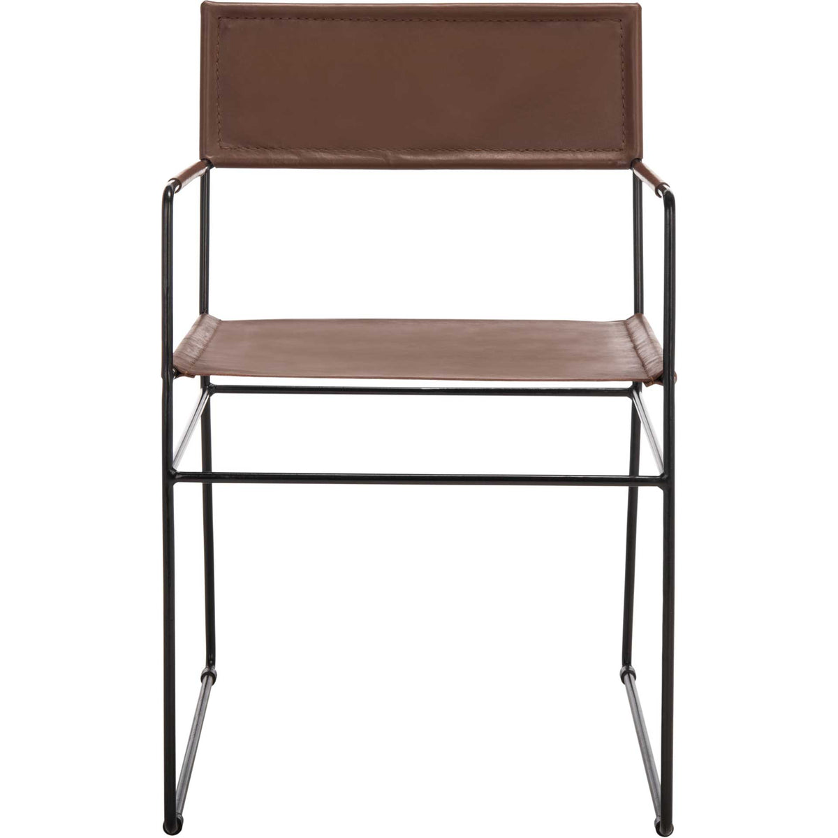 Alfio Leather Dining Chair Cognac/Black (Set of 2)