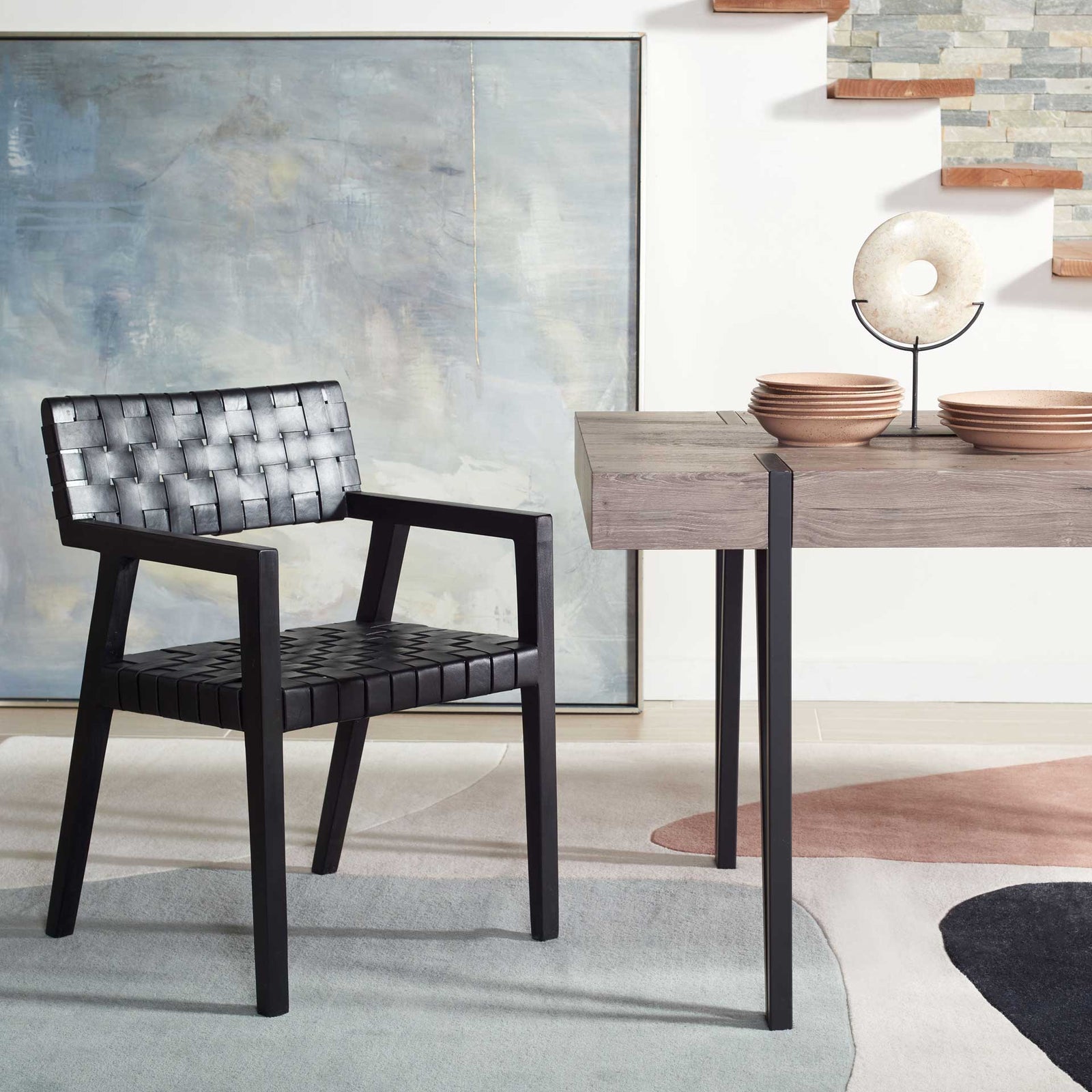 Cila Leather Dining Chair Black