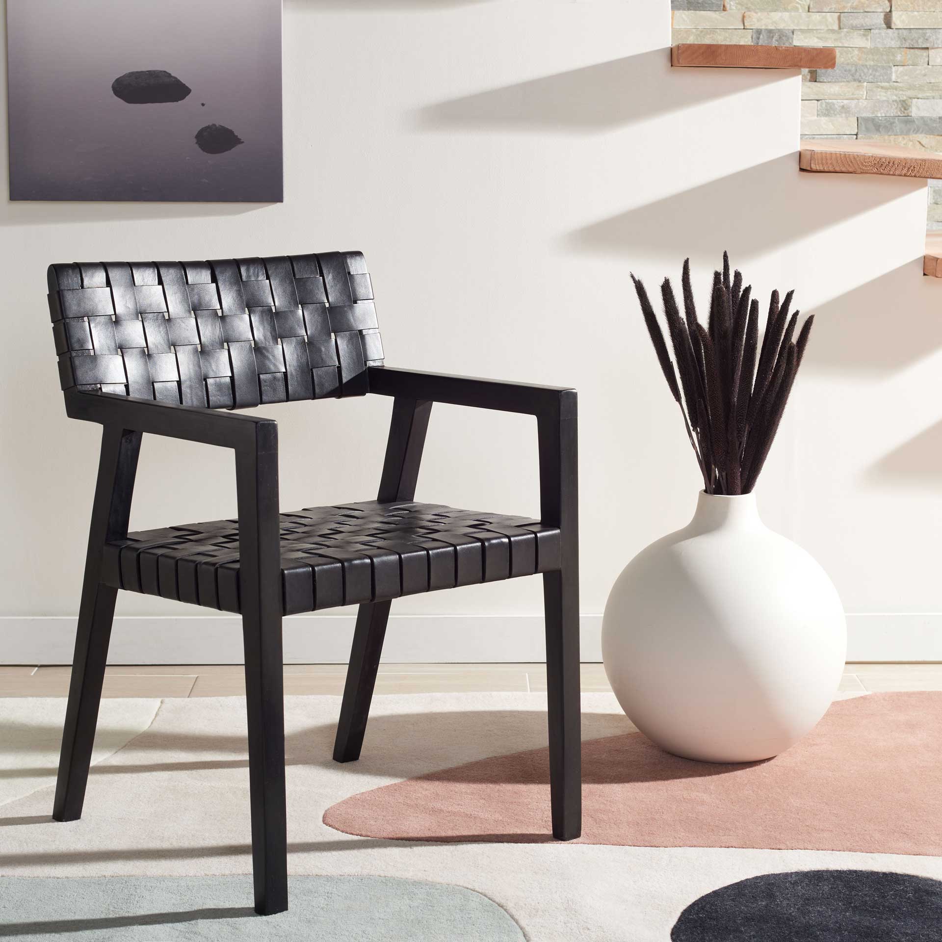 Cila Leather Dining Chair Black