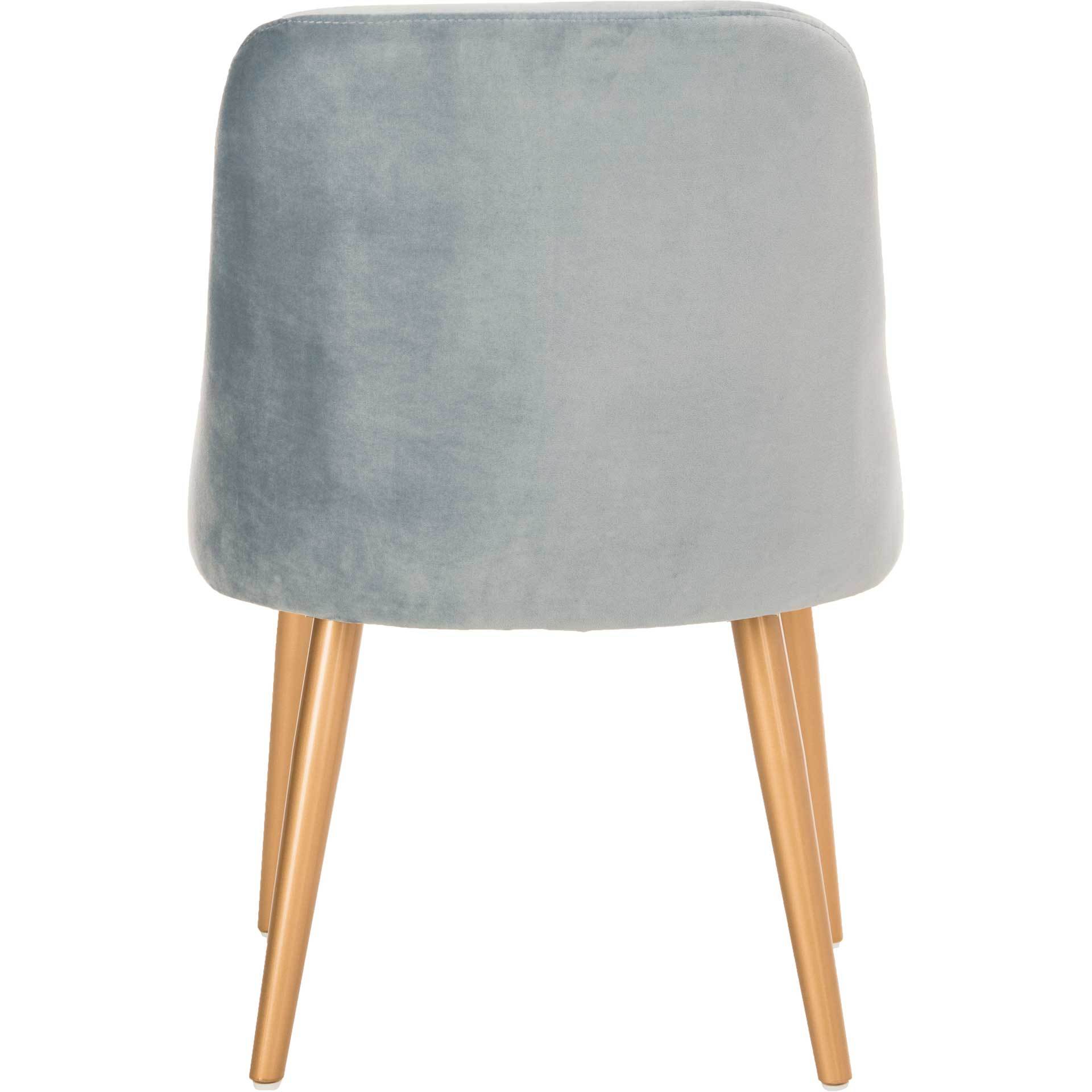 Luis Upholstered Dining Chair Slate Blue/Gold (Set of 2)
