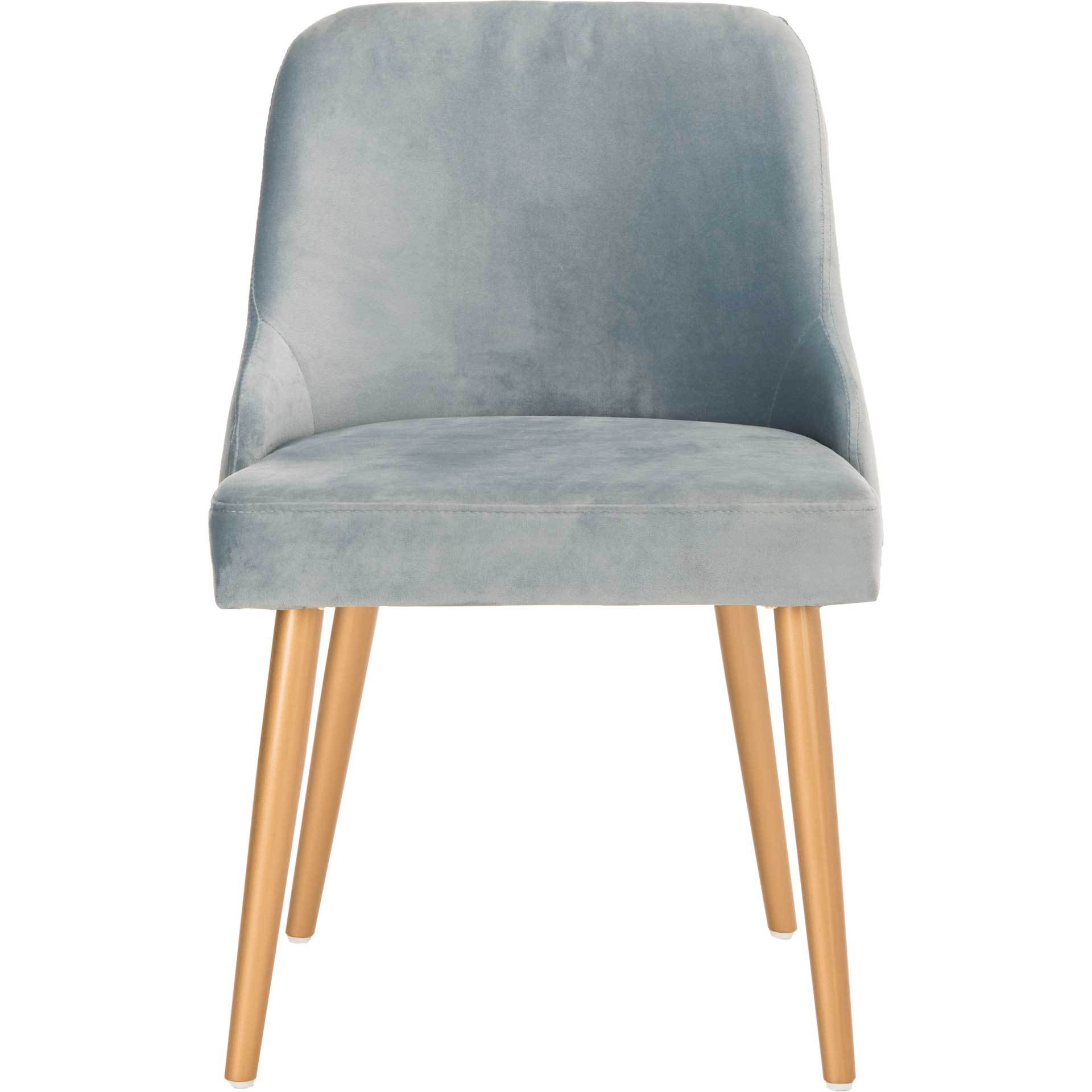 Luis Upholstered Dining Chair Slate Blue/Gold (Set of 2)