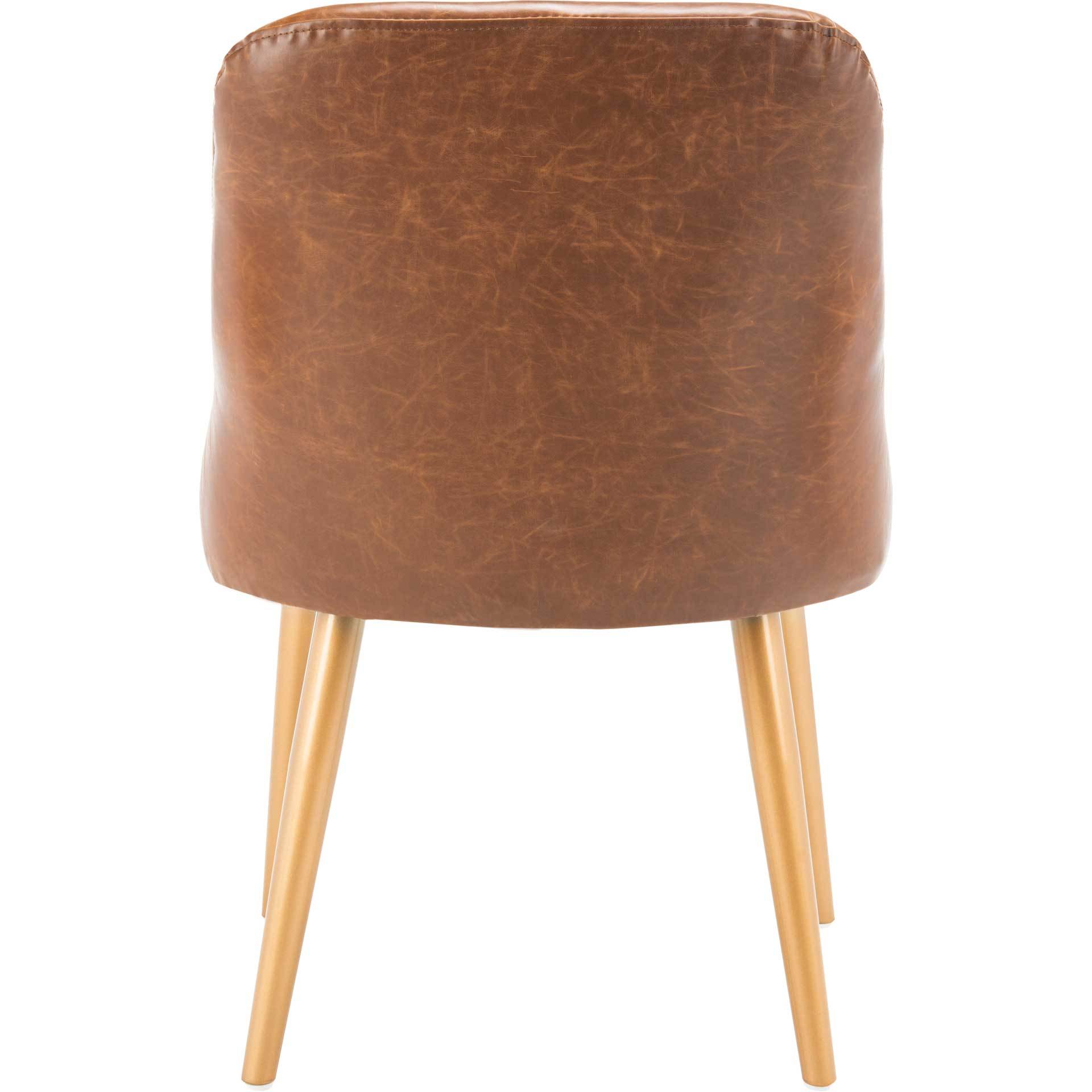 Luis Upholstered Dining Chair Light Brown/Gold (Set of 2)