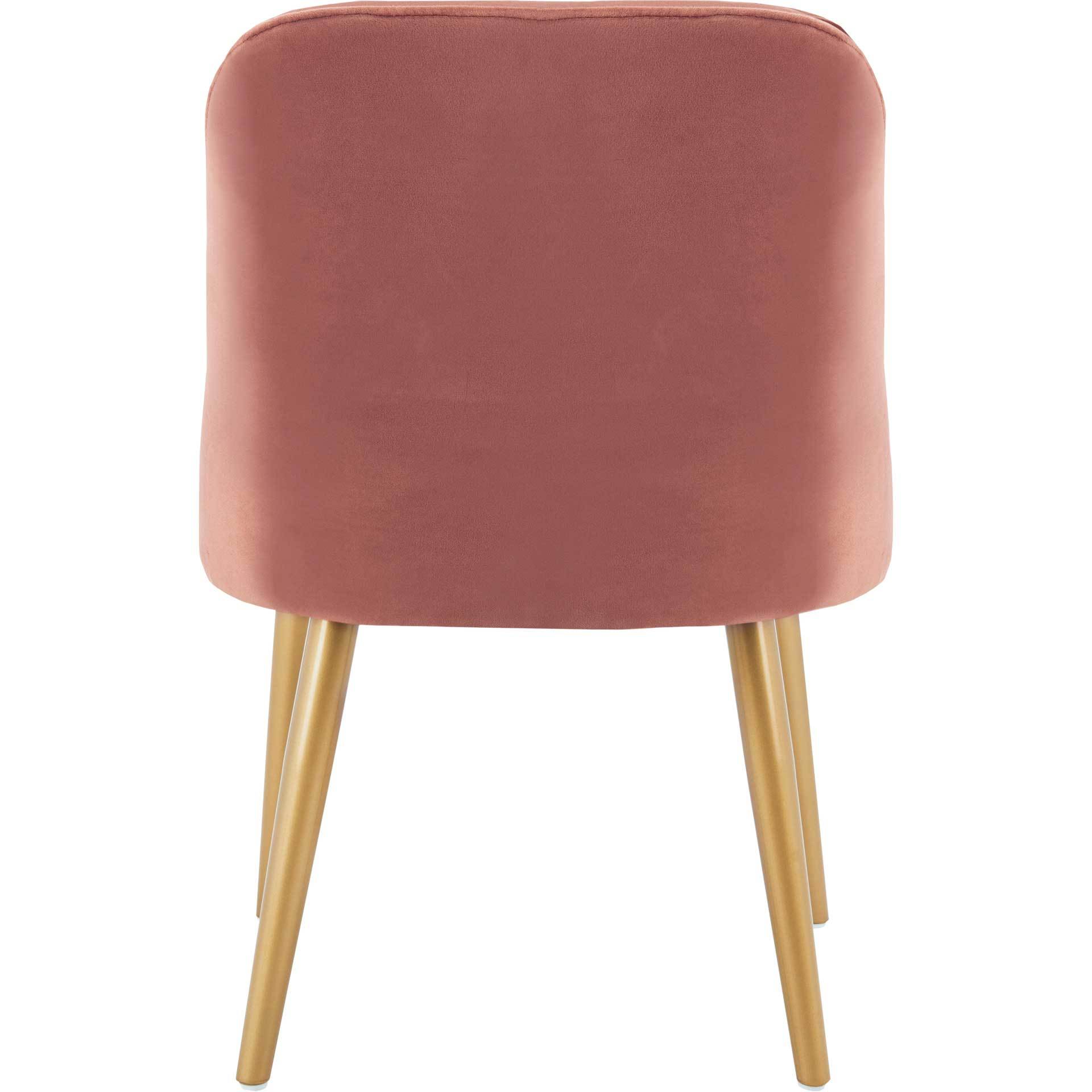 Luis Upholstered Dining Chair Dusty Rose/Gold (Set of 2)