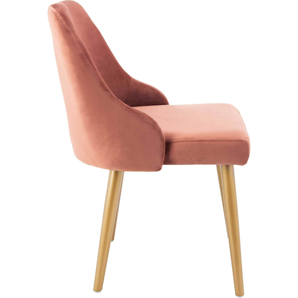 Luis Upholstered Dining Chair Dusty Rose/Gold (Set of 2)