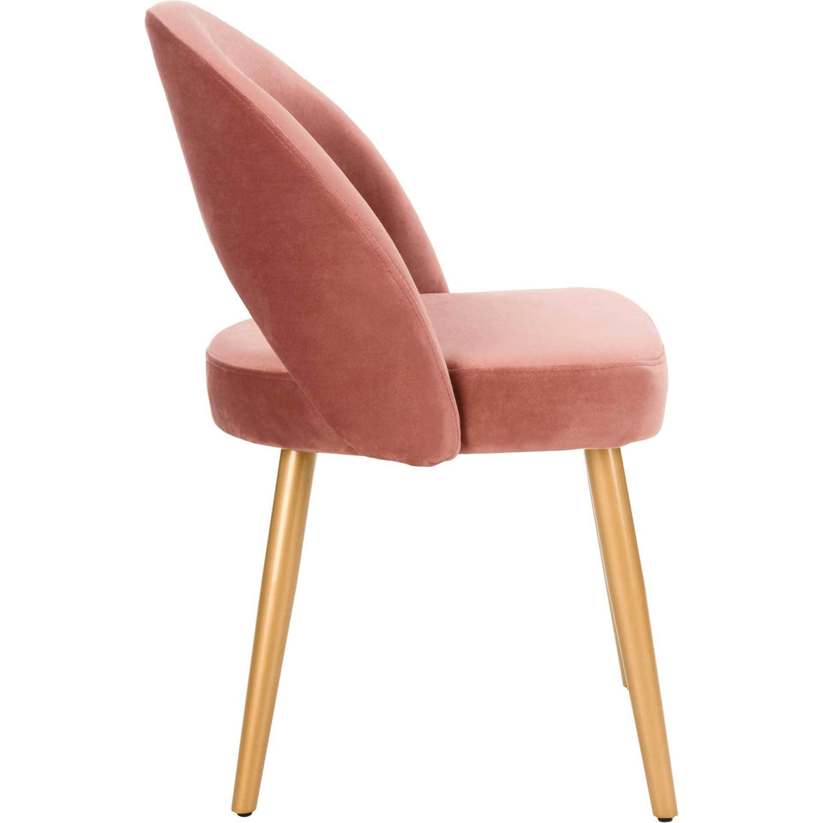 Gia Retro Dining Chair Dusty Rose/Gold (Set of 2)