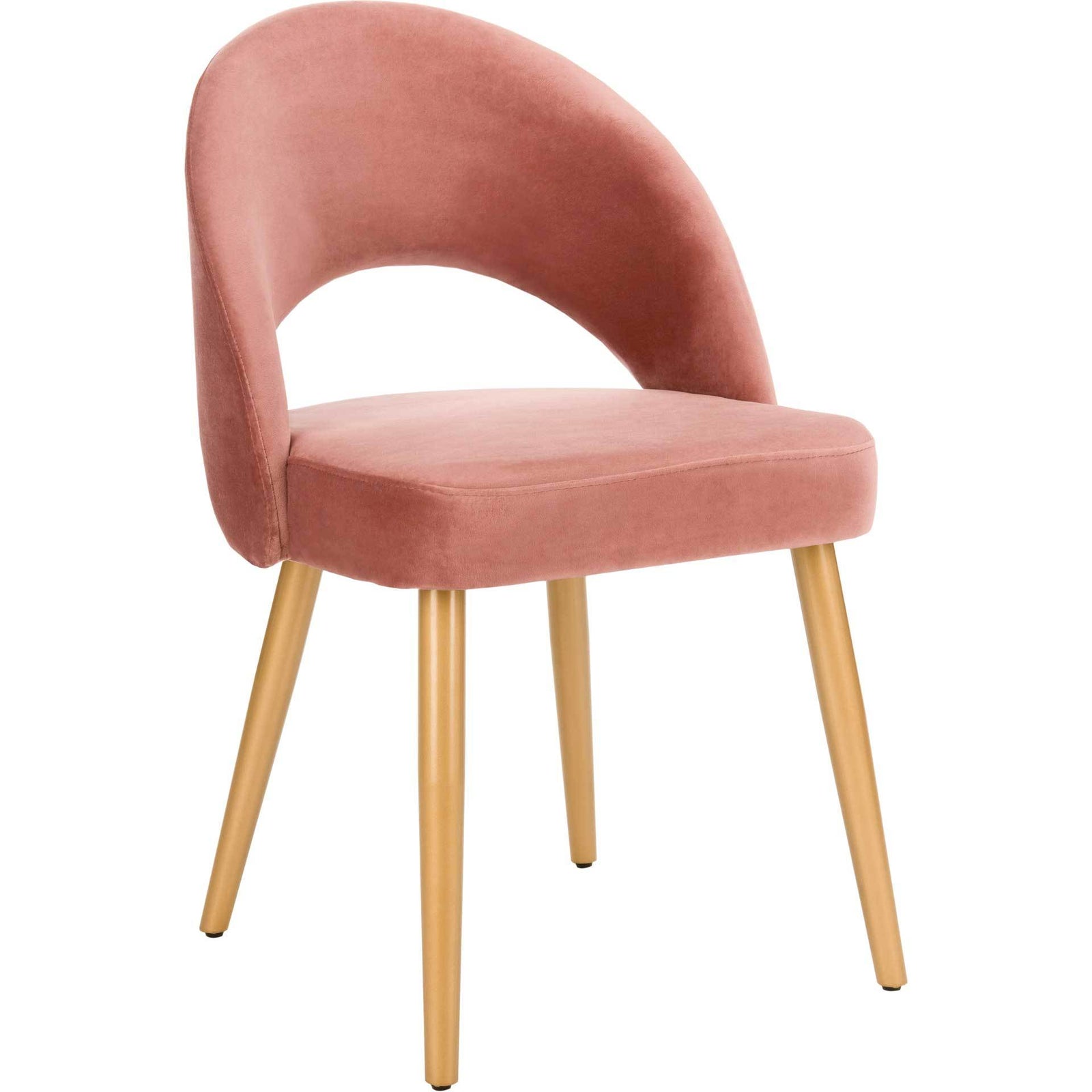Gia Retro Dining Chair Dusty Rose/Gold (Set of 2)