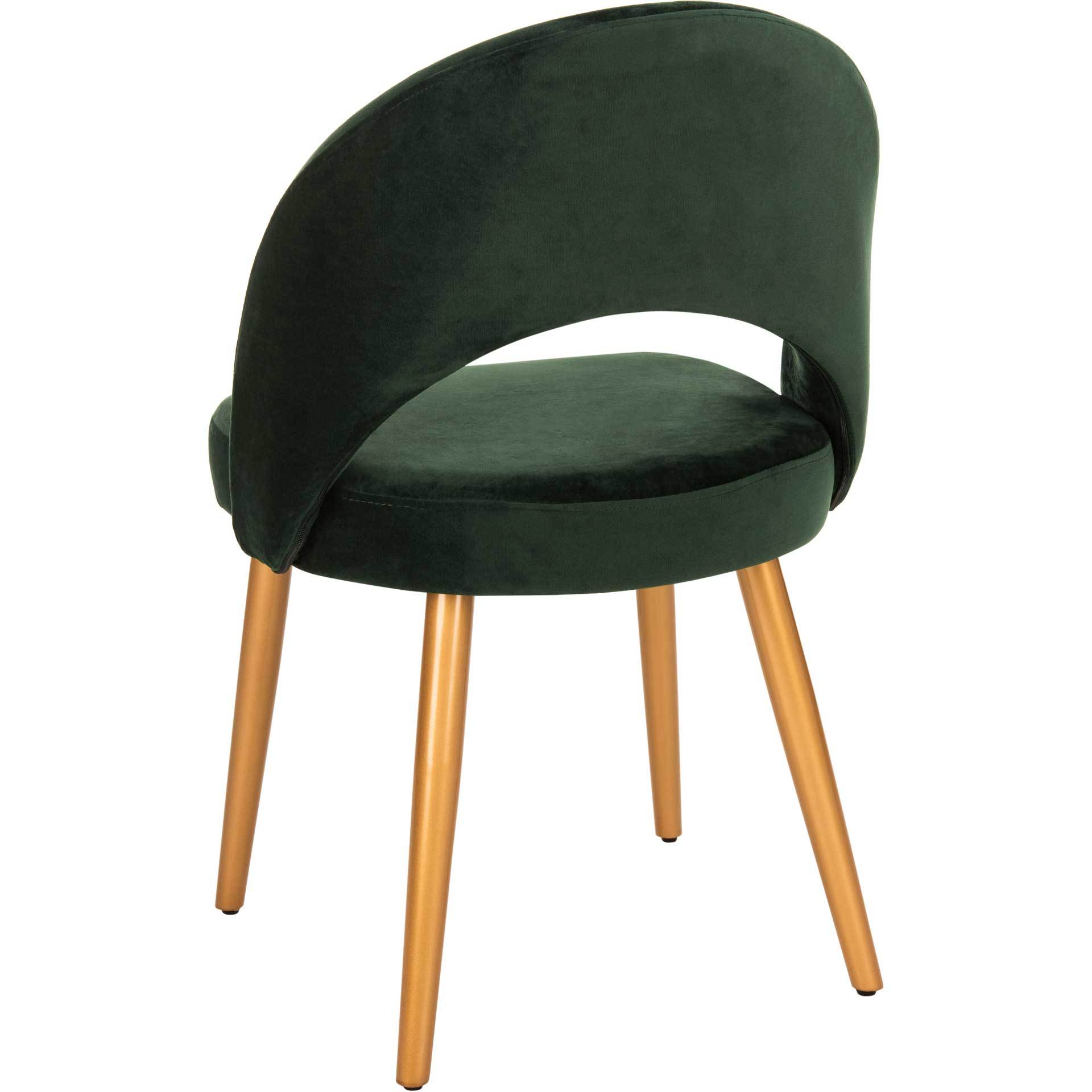 Gia Retro Dining Chair Malachite Green/Gold (Set of 2)