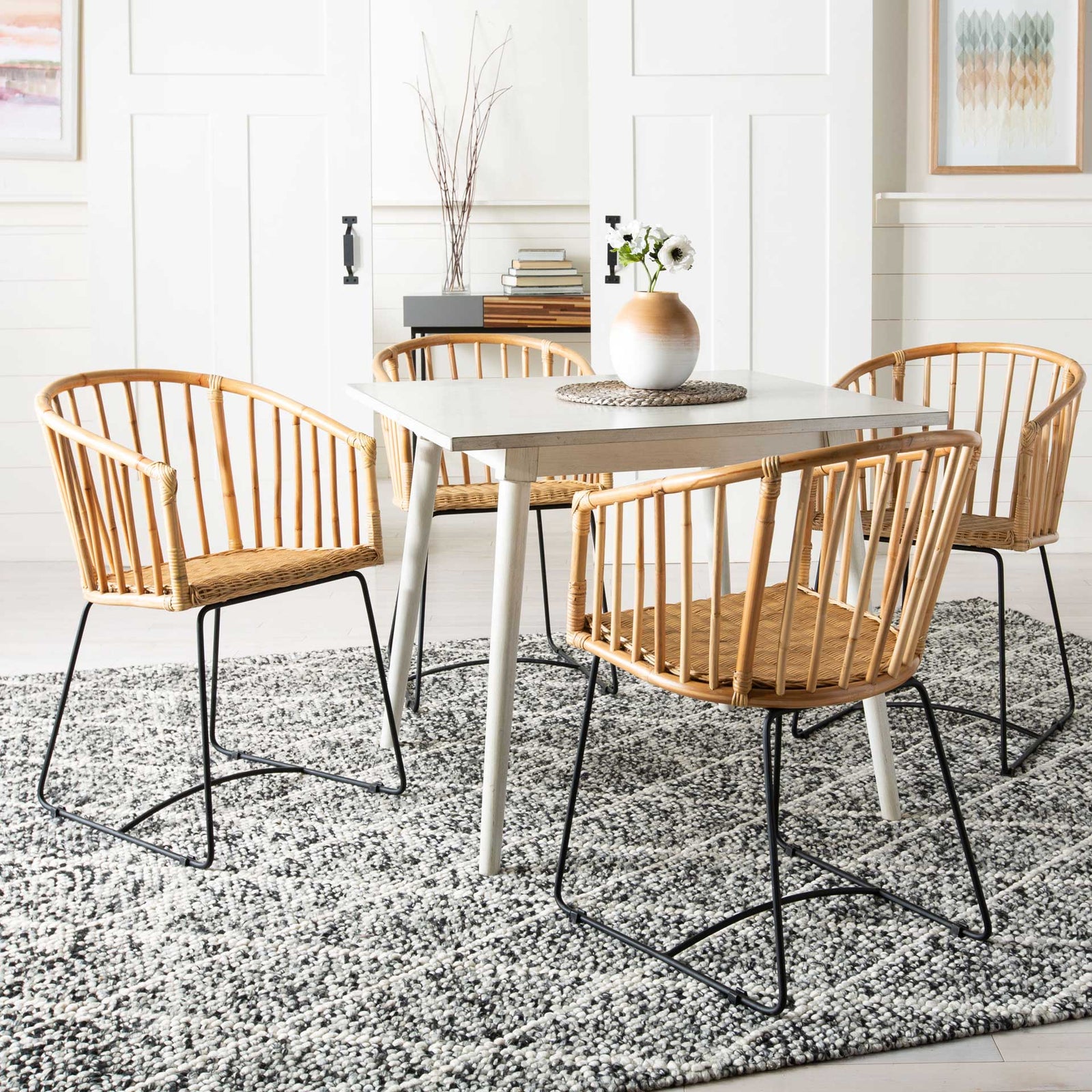 Siltan Rattan Barrel Dining Chair Natural/Black