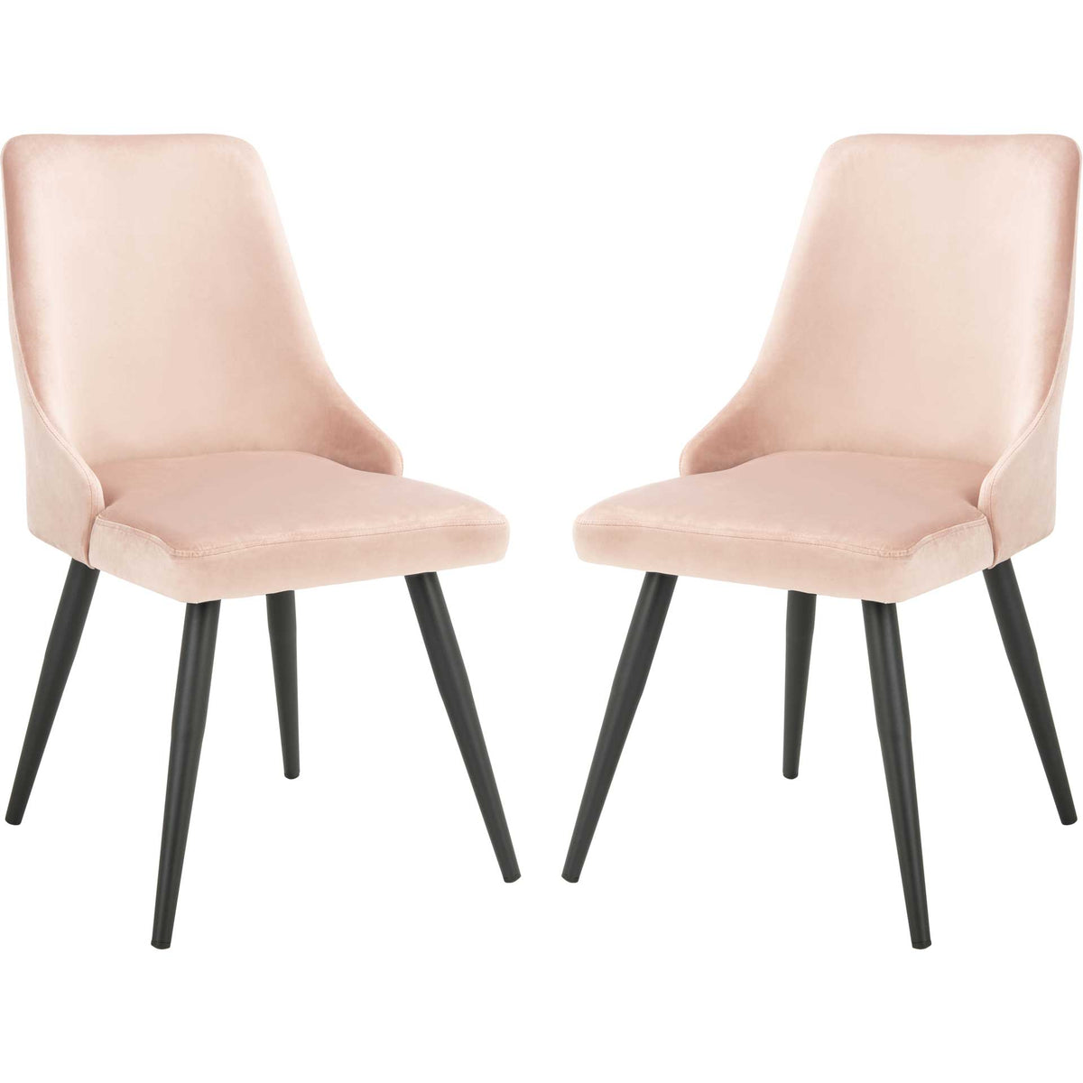 Zola Upholstered Dining Chair Dusty Blush/Black (Set of 2)