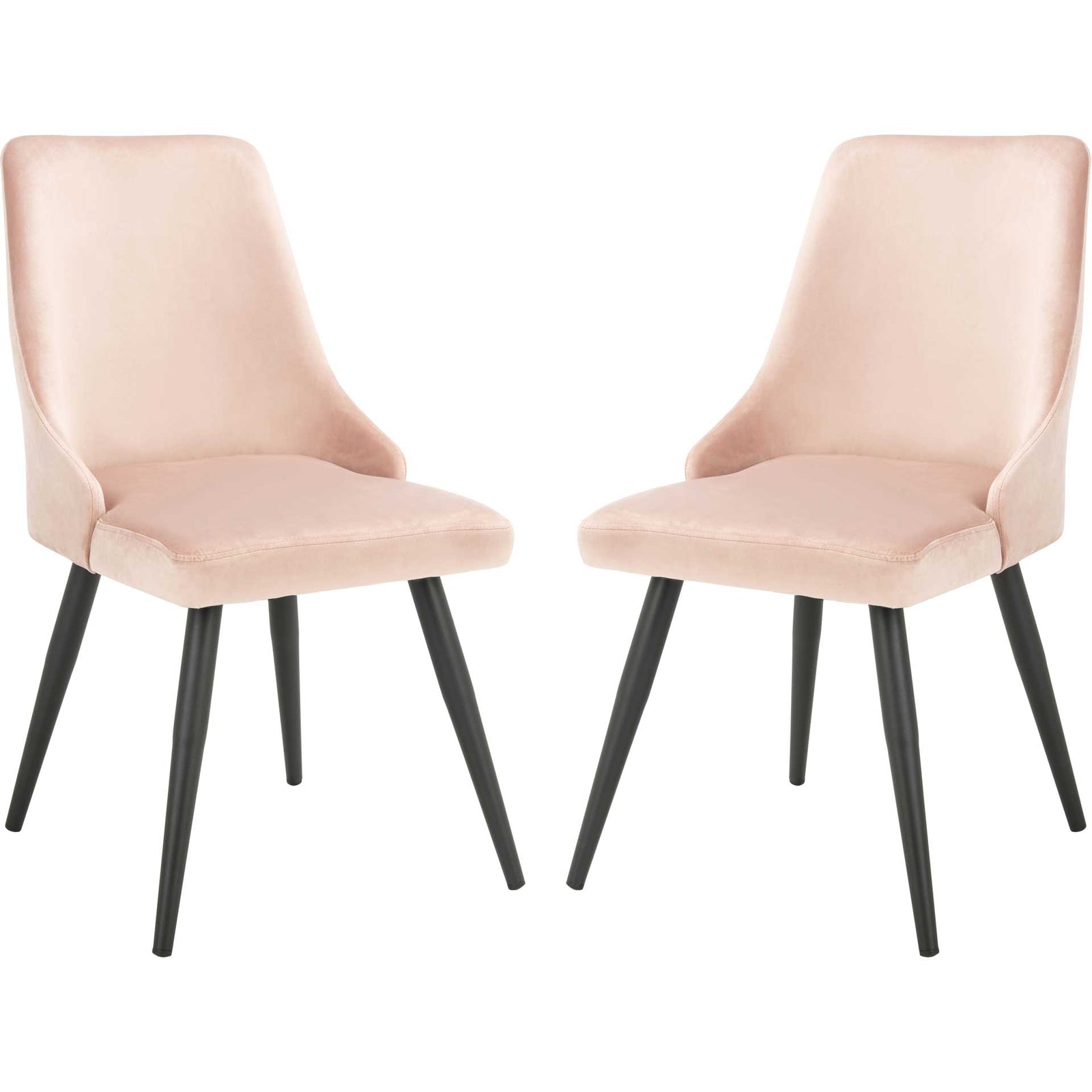 Zola Upholstered Dining Chair Dusty Blush/Black (Set of 2)