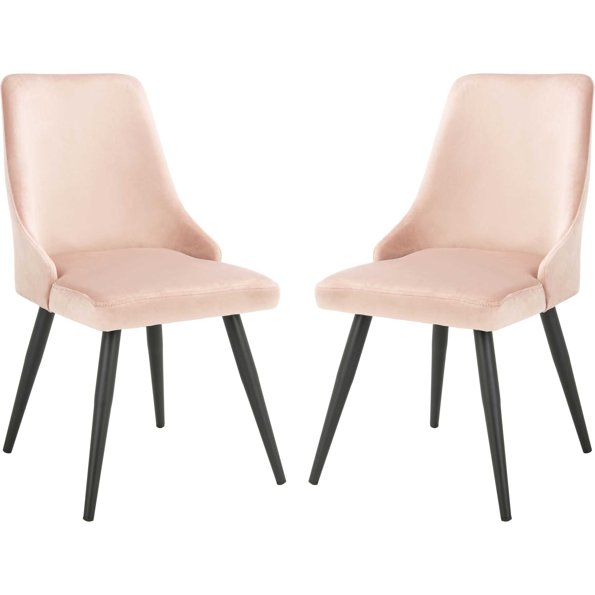 Zola Upholstered Dining Chair Dusty Blush/Black (Set of 2)
