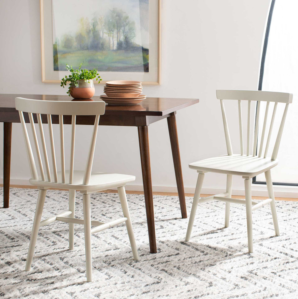 Wilder Spindle Back Dining Chair Off White (Set of 2)